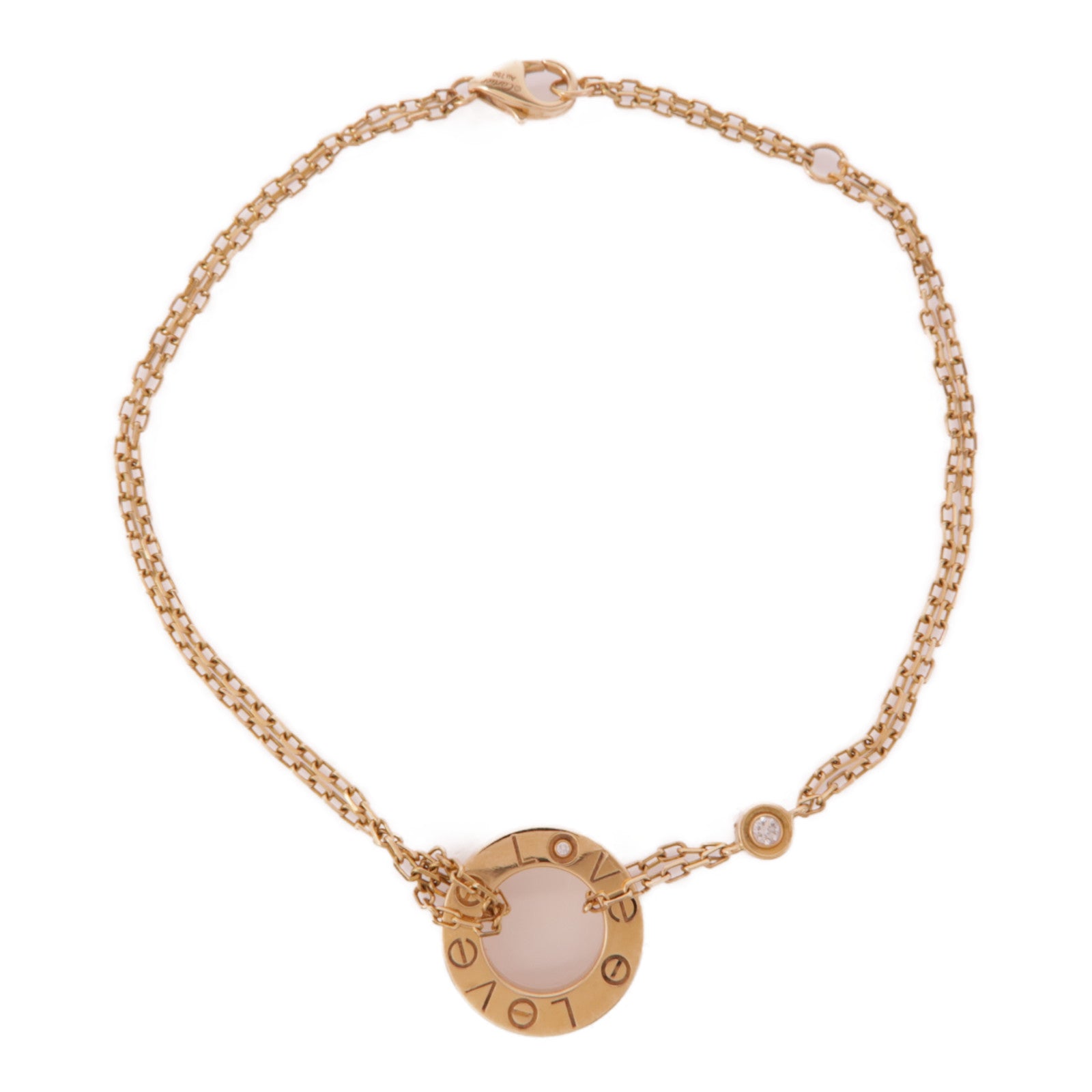 CARTIER 18K玫瑰金Love Bracelet鑽石手鏈