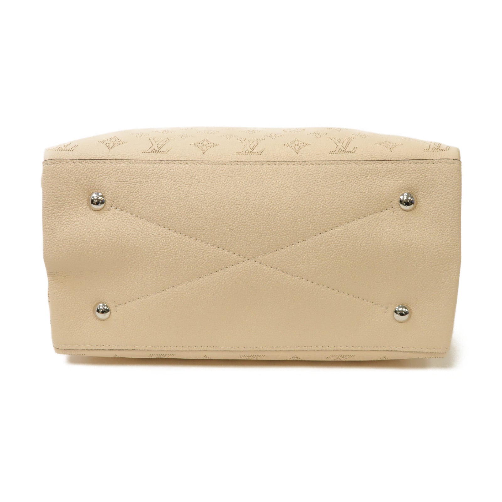 LOUIS VUITTON Mahina Carmel銀扣肩背袋米色