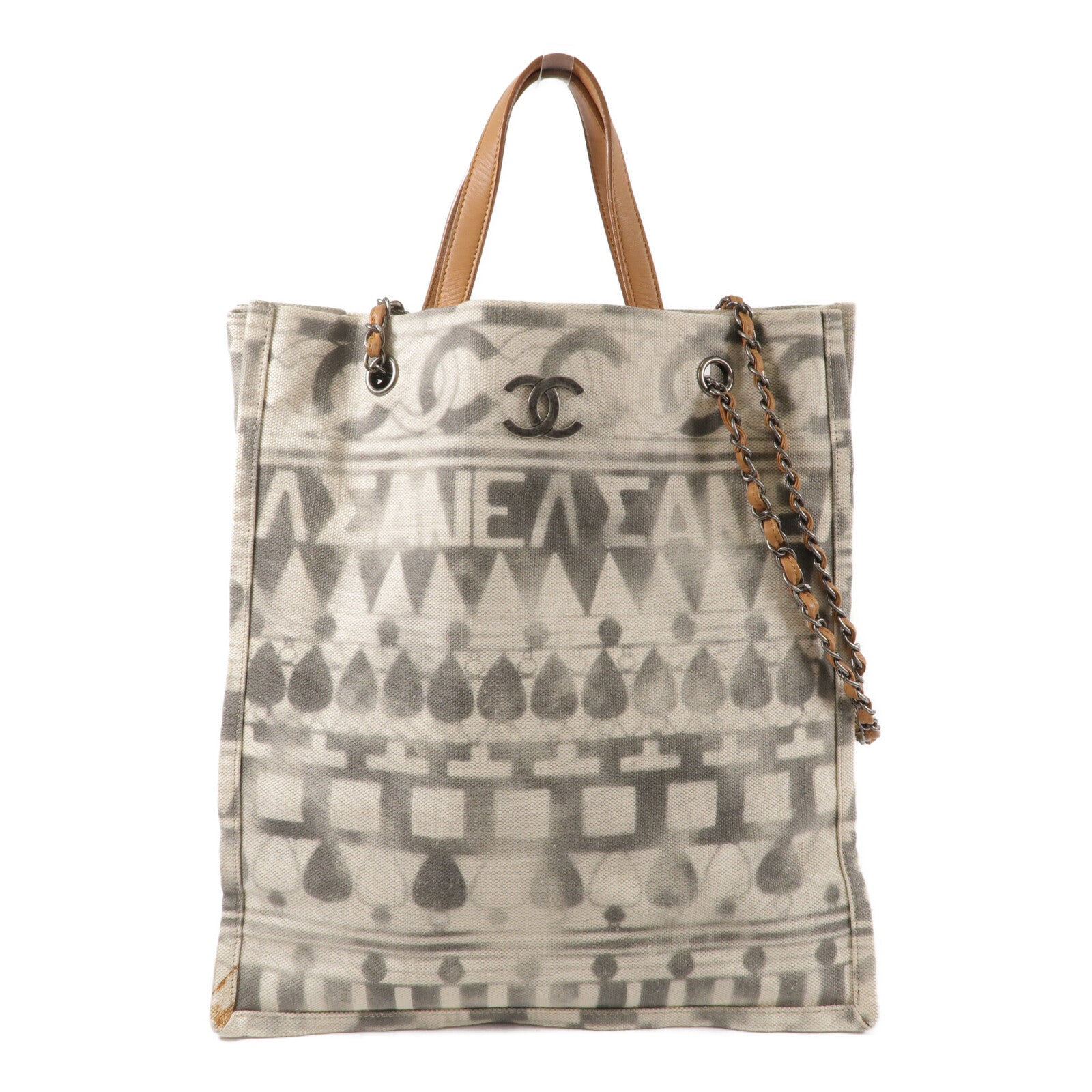 CHANEL 帆布Iliad Shopping Tote手挽肩背兩用袋