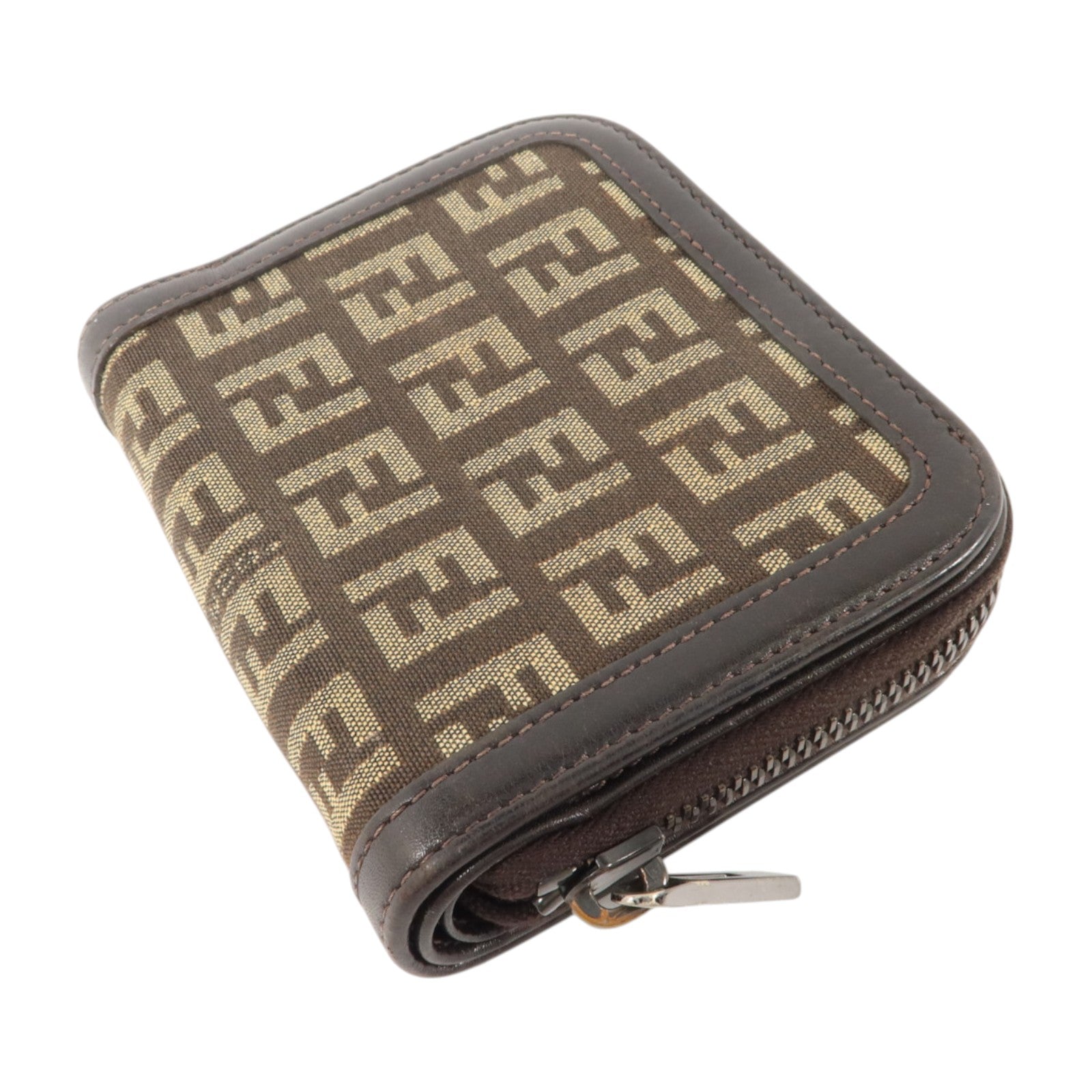 FENDI 帆布Bifold Wallet銀扣錢包