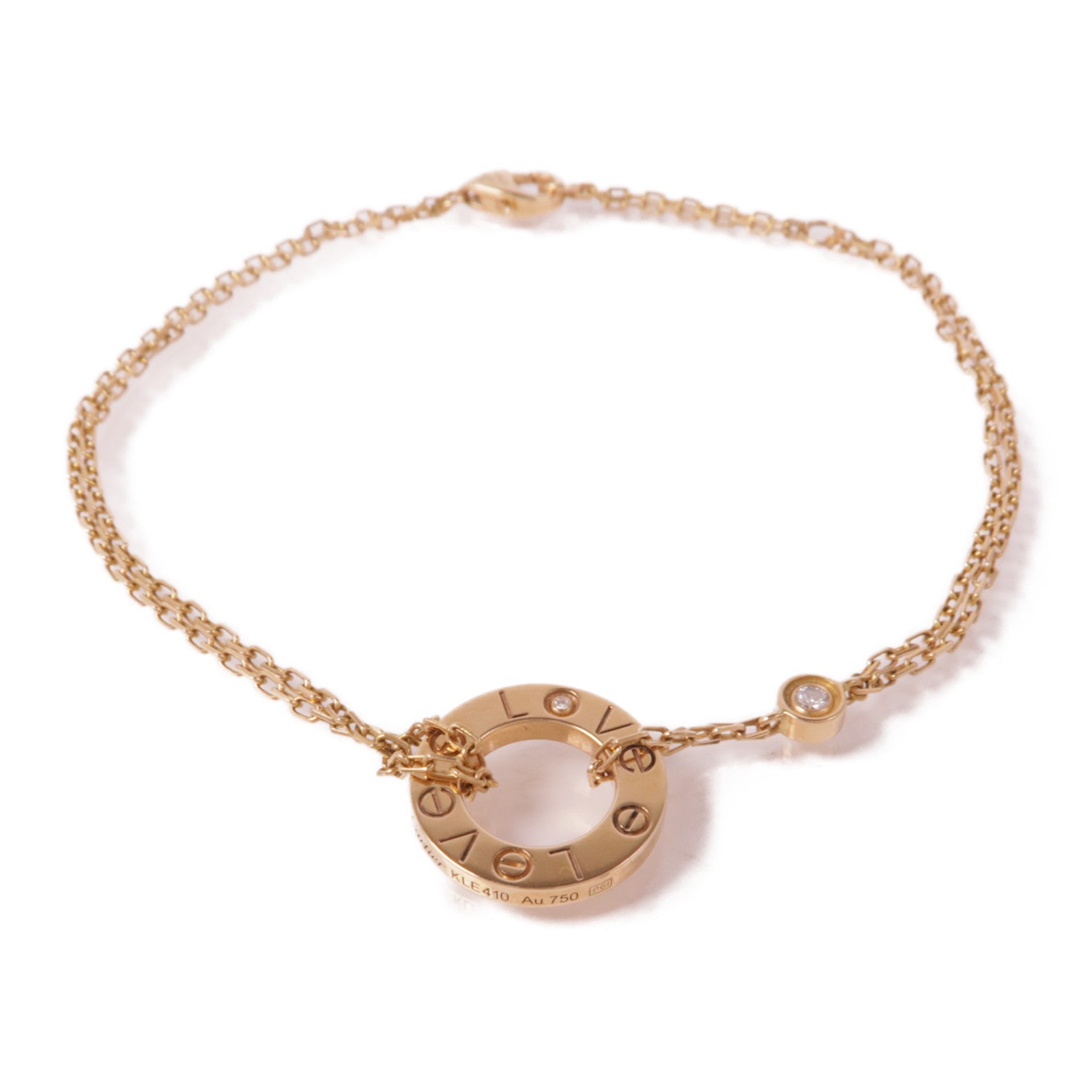 CARTIER 18K玫瑰金Love Bracelet鑽石手鏈