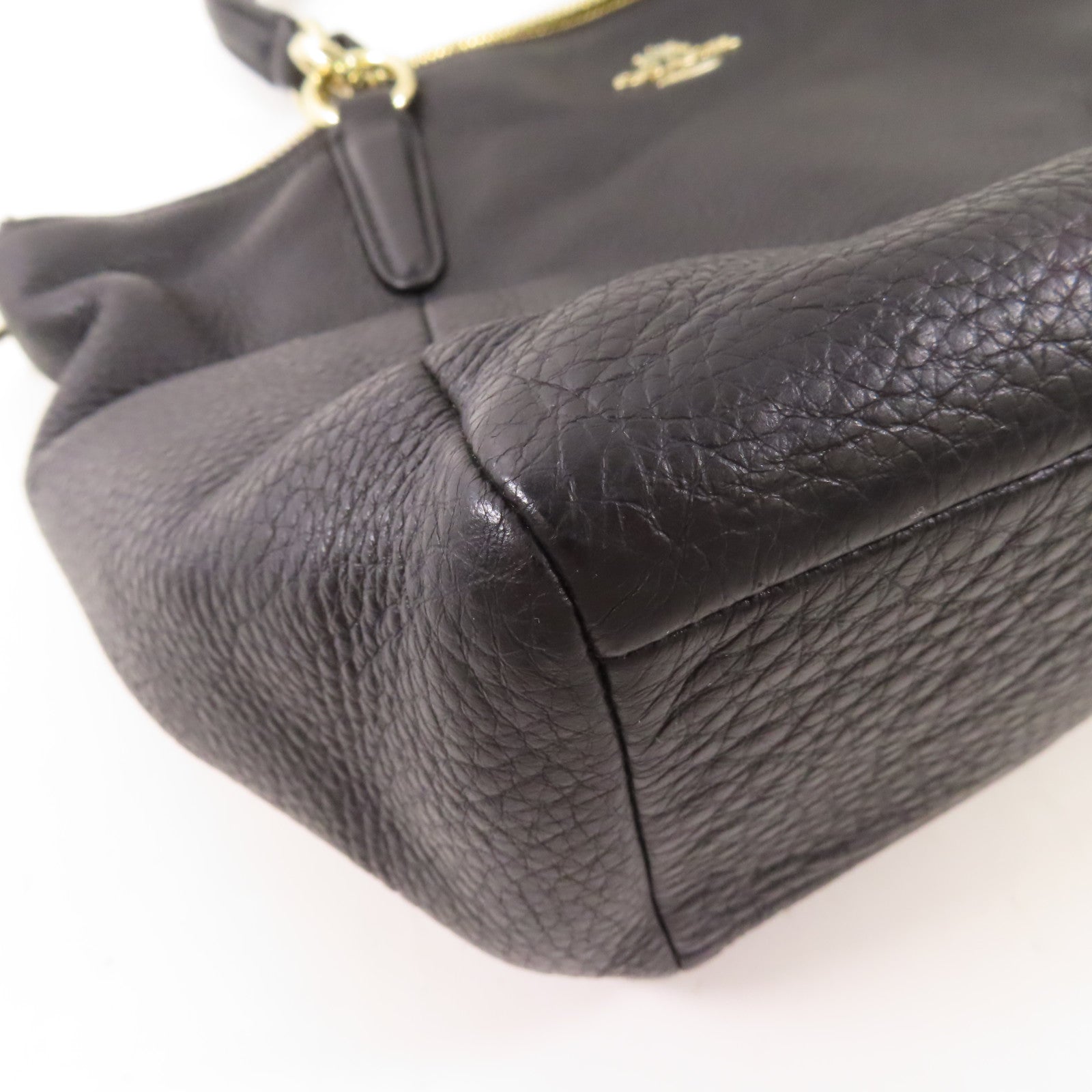 COACH 牛皮皮革Handbag金扣手挽袋