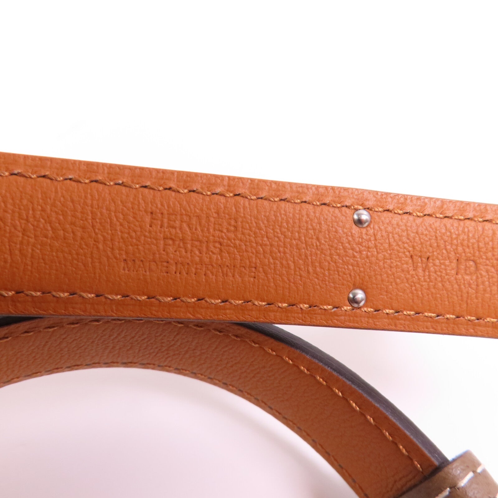 HERMES Epsom皮革Kelly Belt銀扣皮帶Etoupe