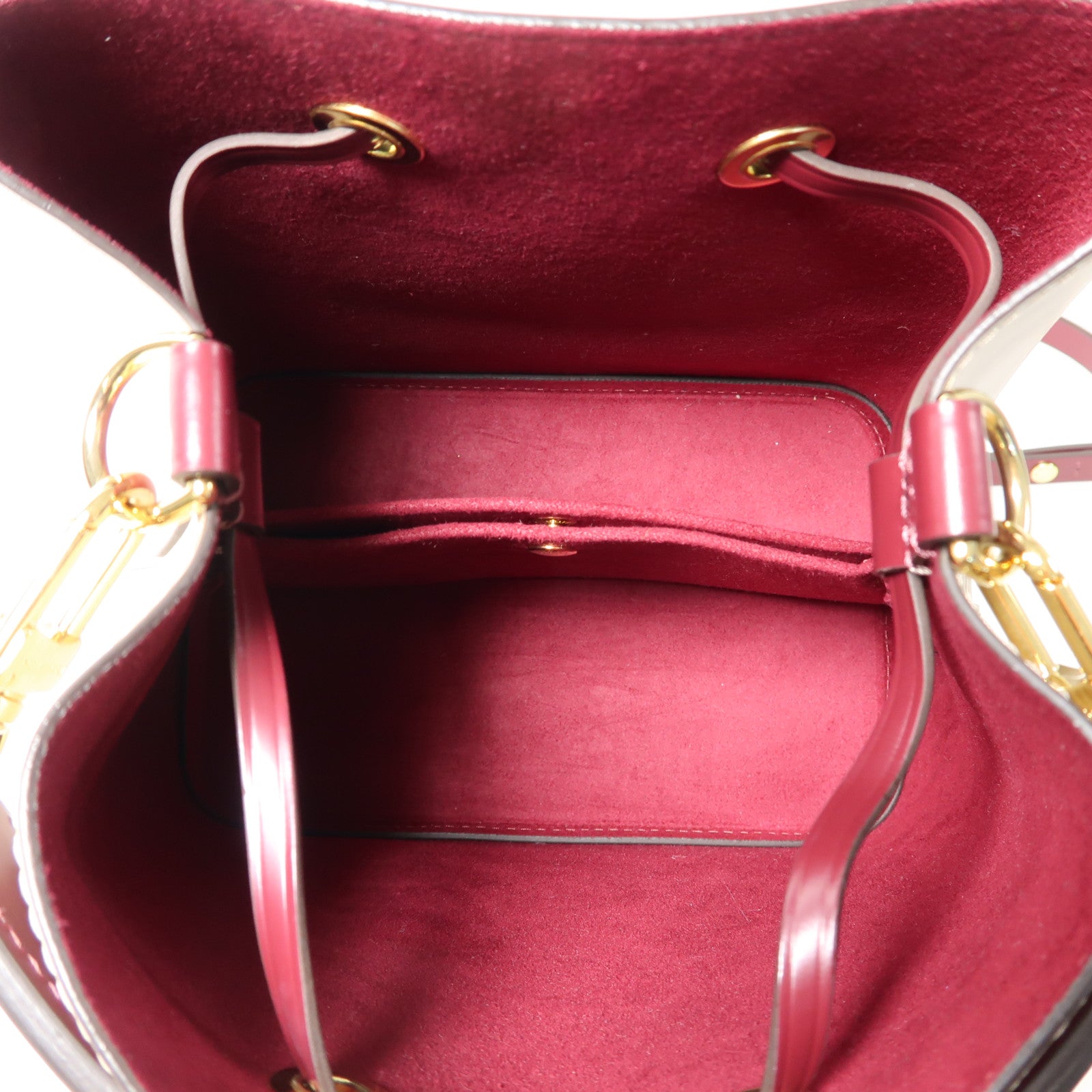 LOUIS VUITTON Epi NeoNoe BB金扣手挽肩背兩用袋米色/紅色