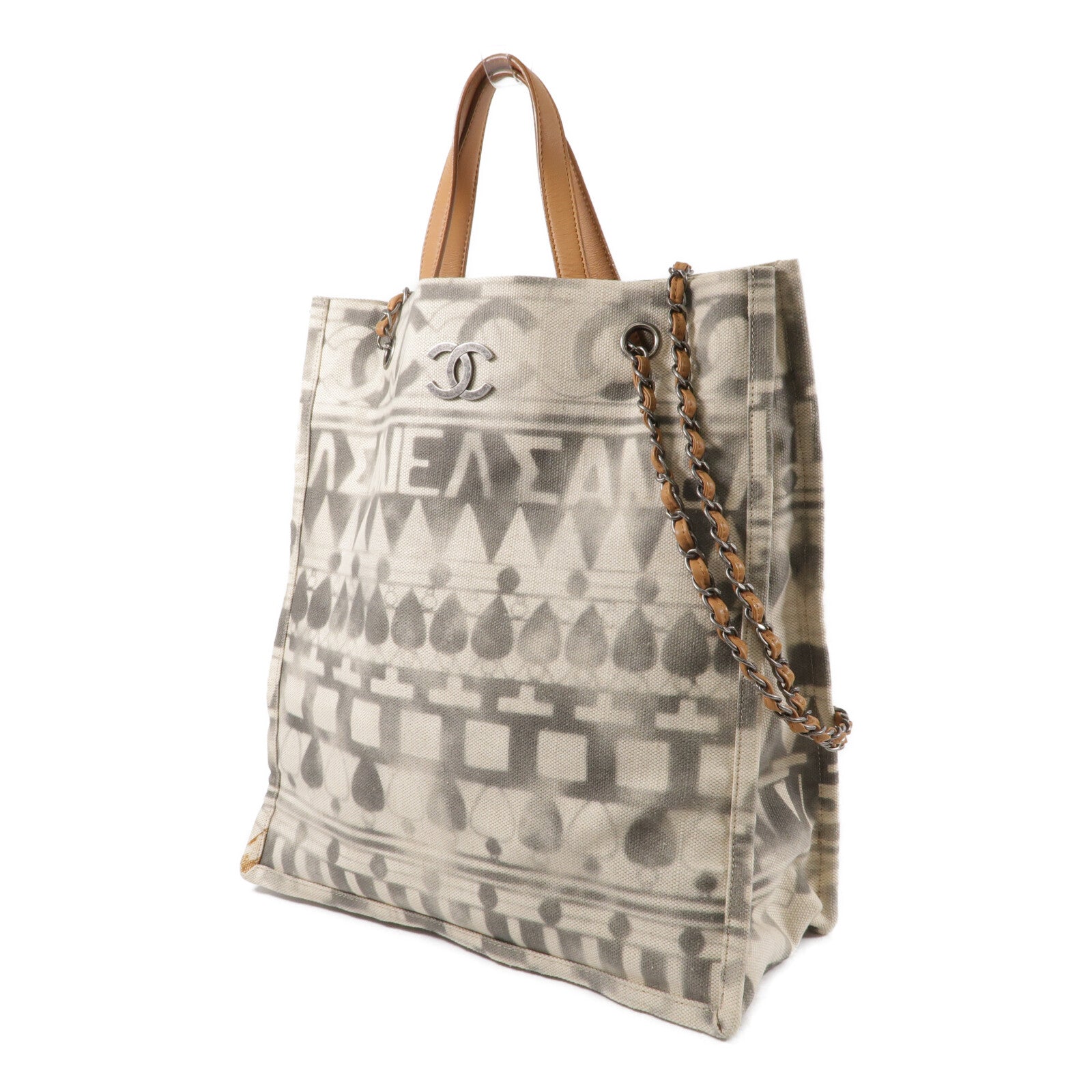 CHANEL 帆布Iliad Shopping Tote手挽肩背兩用袋