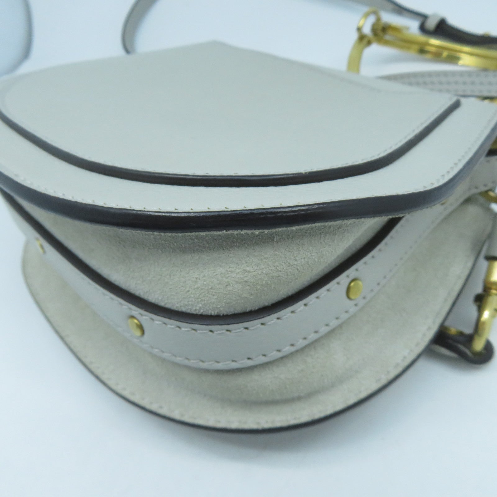Chloe 【激減優惠】牛皮皮革Shoulder Bag金扣肩背袋灰綠色