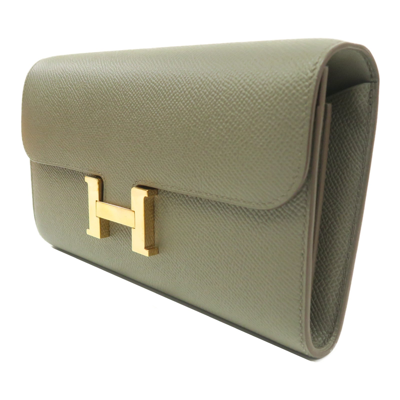 HERMES Veau Epsom皮革Constance To Go金扣肩背袋錫灰色
