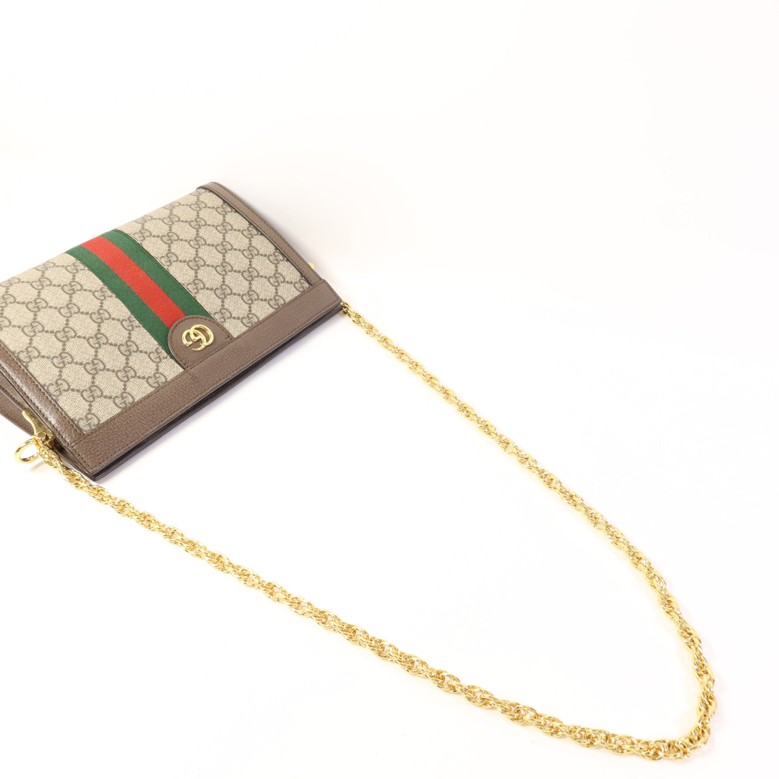 GUCCI 塗層帆布Ophidia GG Chain Shoulder Bag金扣鏈帶肩背袋