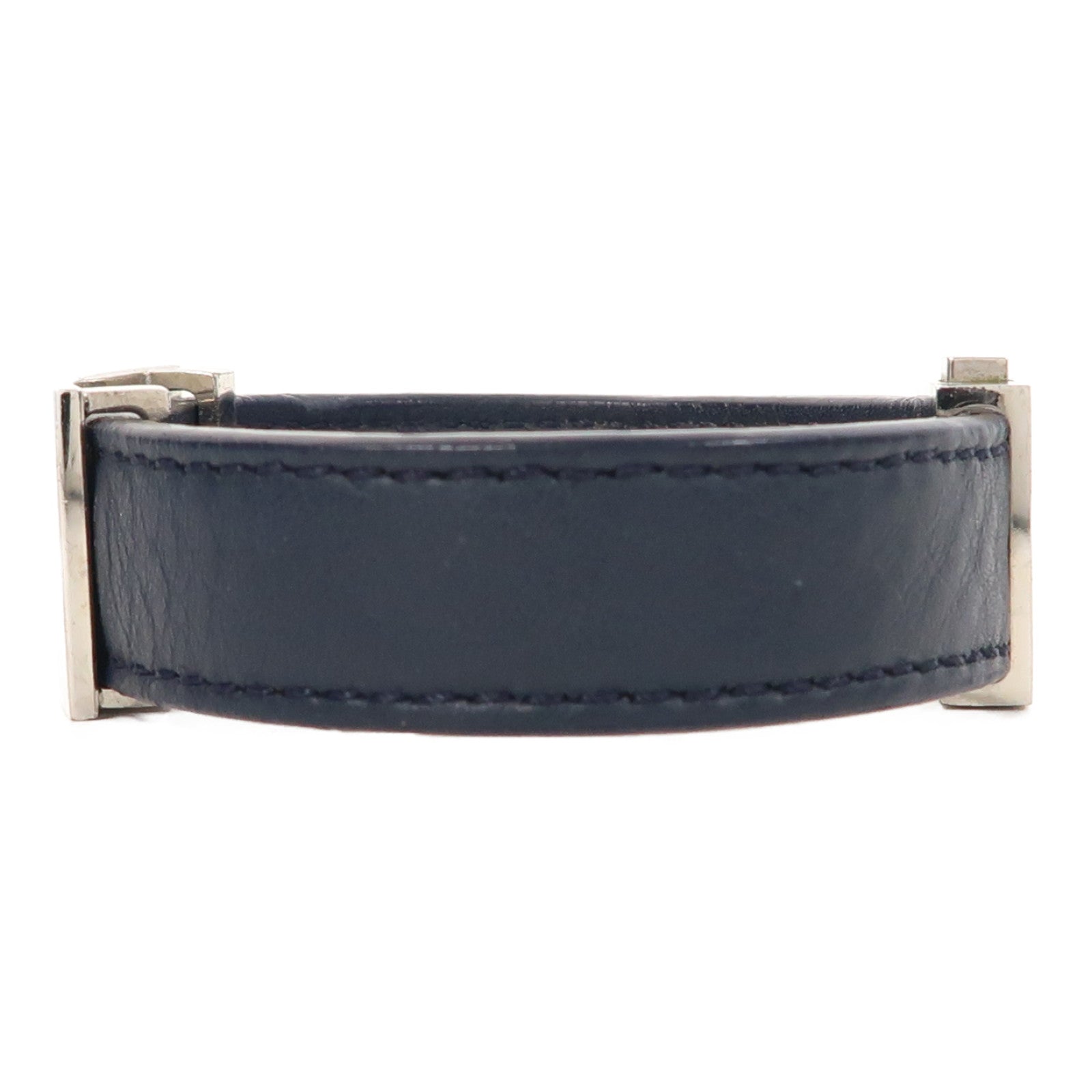 FENDI 【激減優惠】牛皮皮革Bracelet銀扣手鐲藍色