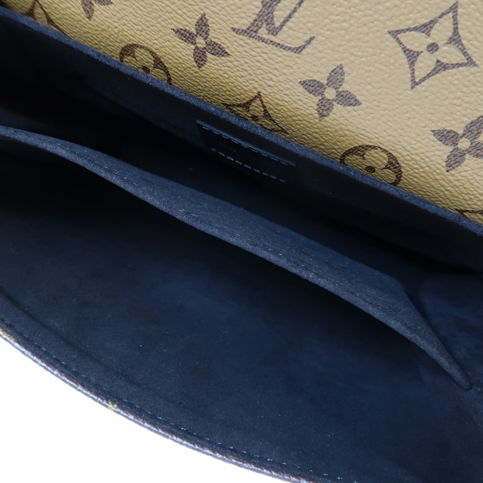 LOUIS VUITTON Monogram Reverse Pochette Métis金扣手挽肩背兩用袋啡色