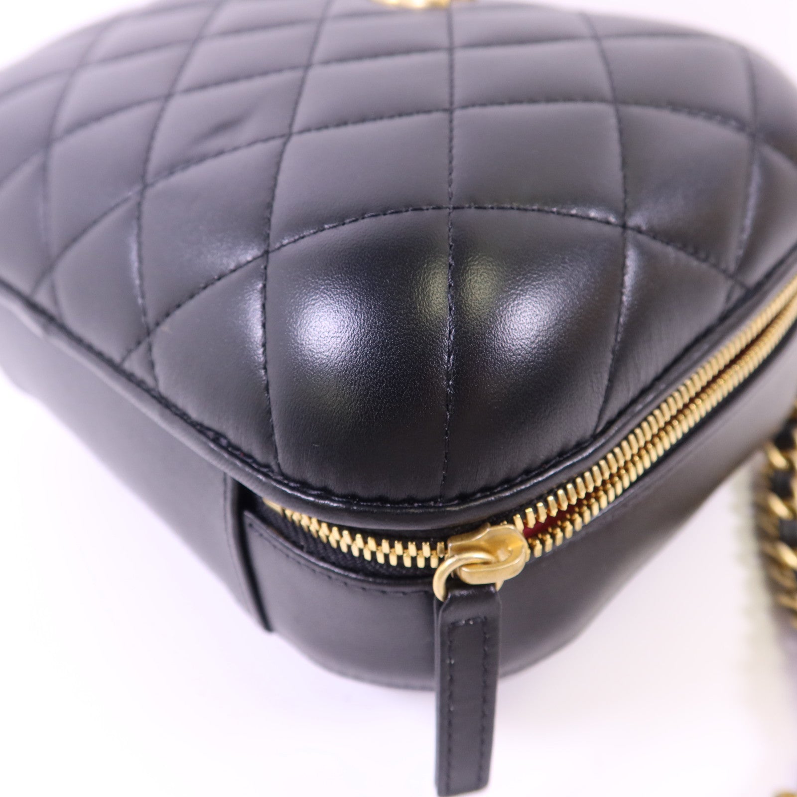 CHANEL 牛皮皮革CC Bubble Top Handle Vanity Case金扣手挽肩背兩用袋