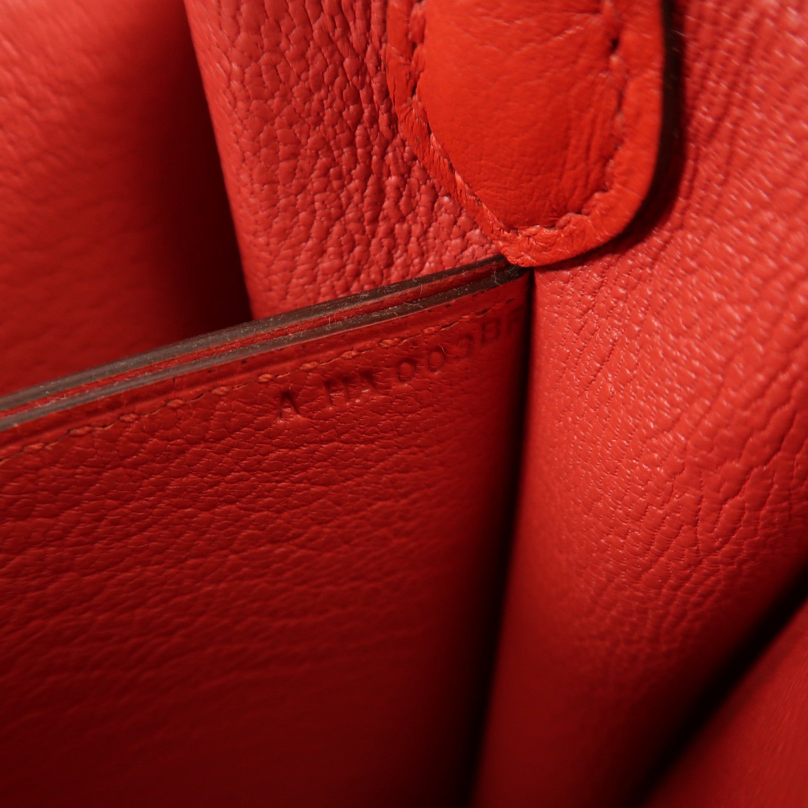 HERMES Evercolor皮革Roulis Mini金扣肩背袋Rouge Tomate