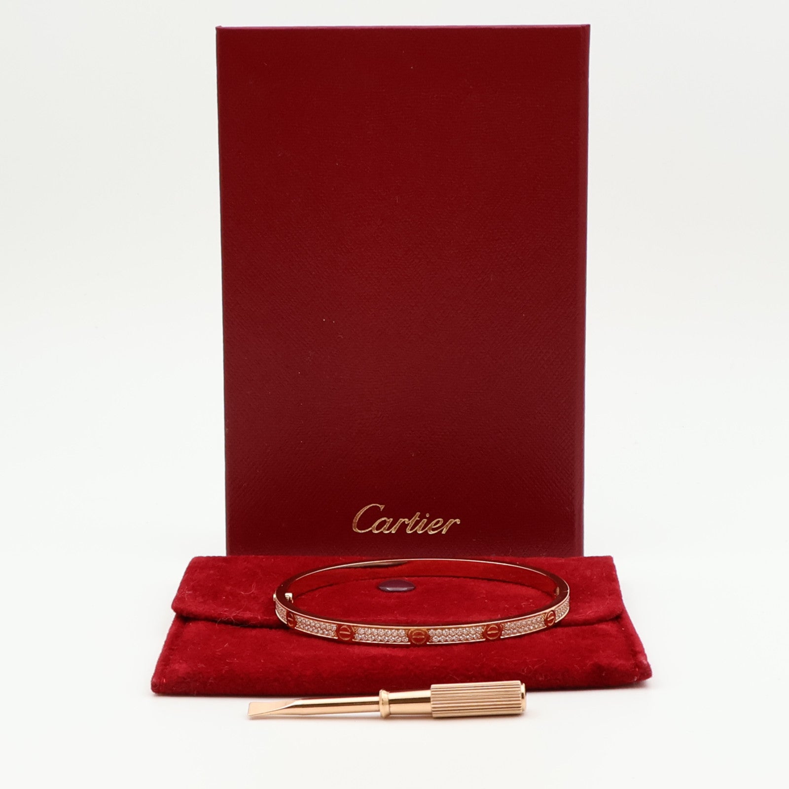 CARTIER 18K玫瑰金Love Bracelet Full Diamond鑽石手鐲Cartier#17