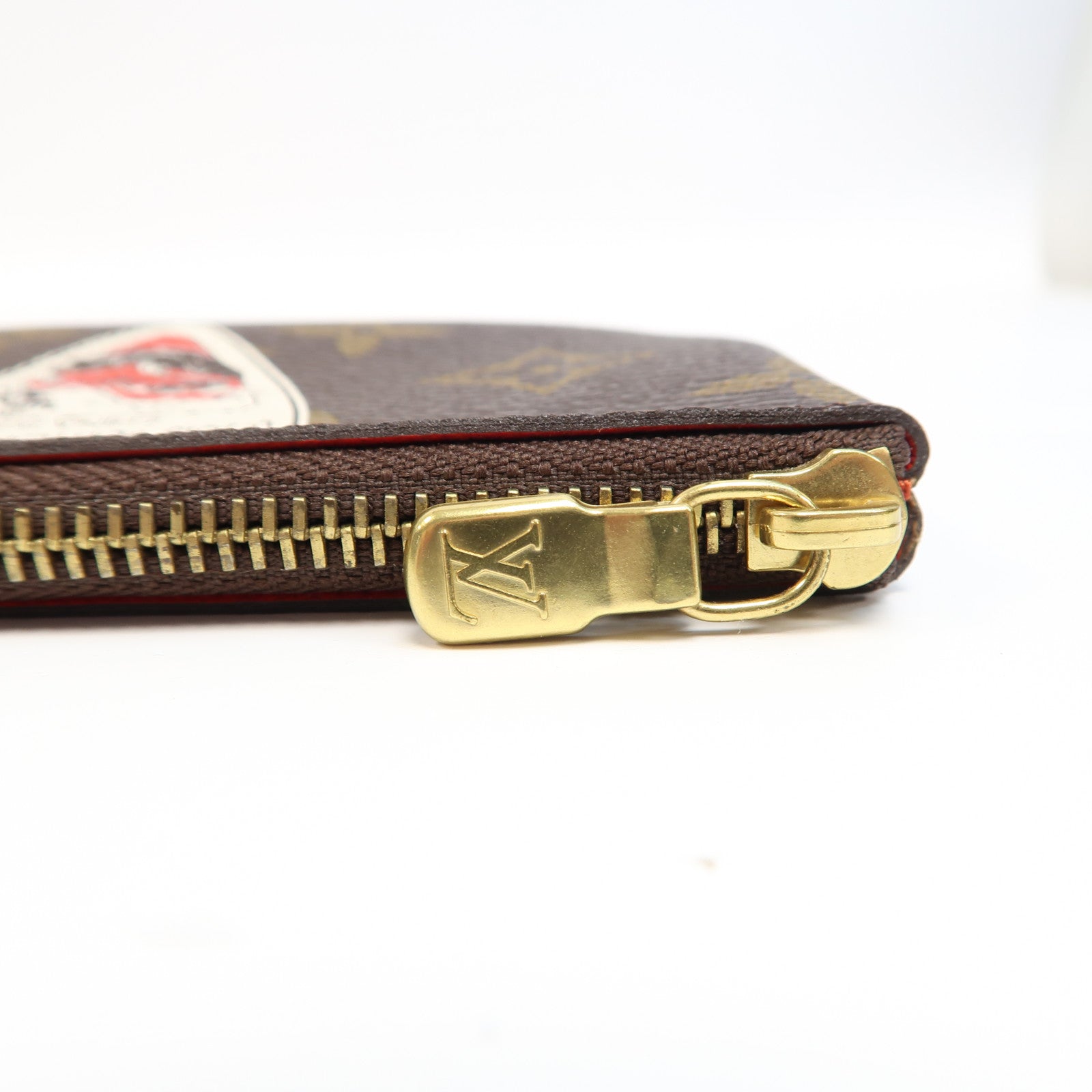 LOUIS VUITTON Monogram Coin Case金扣零錢包棕色