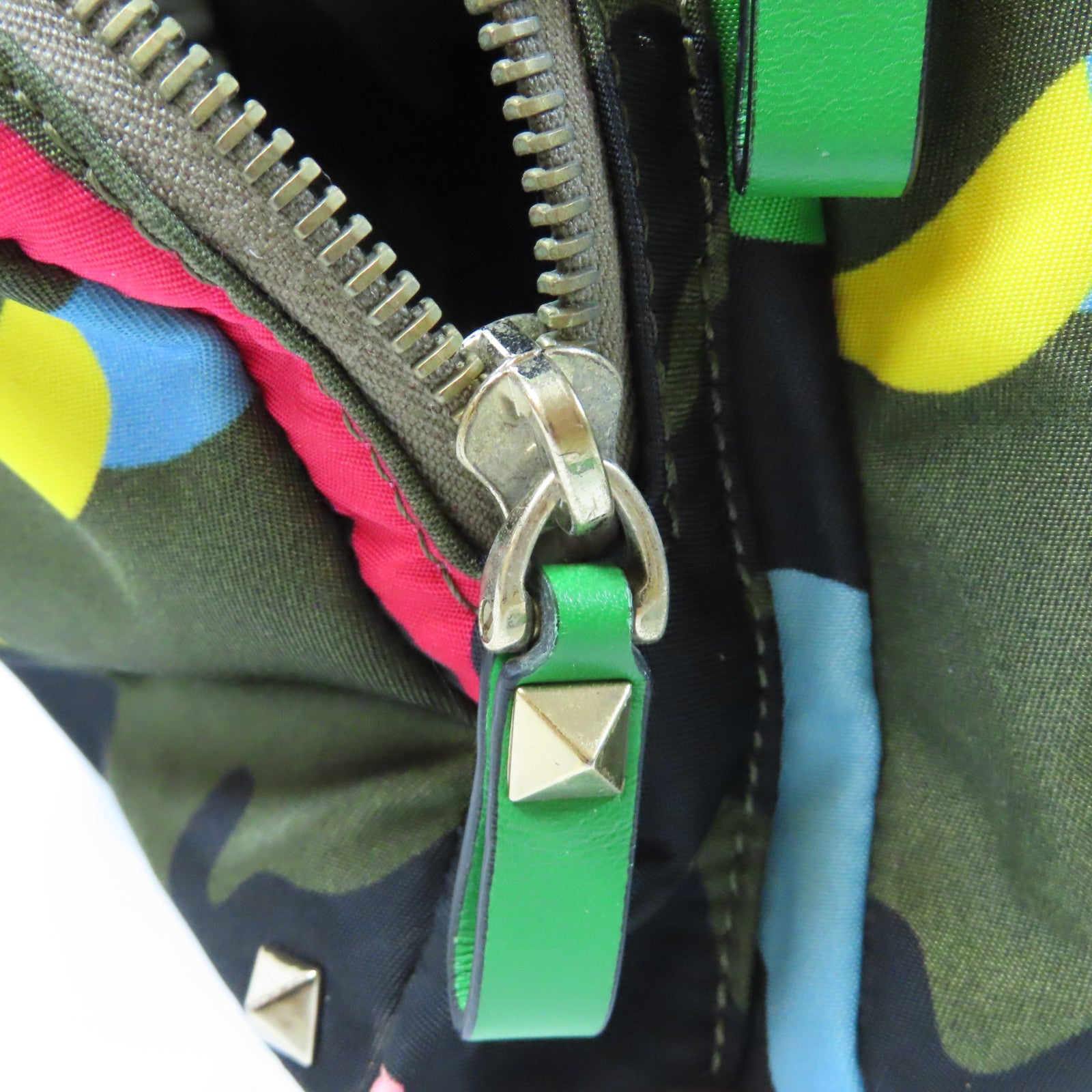 Valentino 帆布Rucksack金扣背包綠色