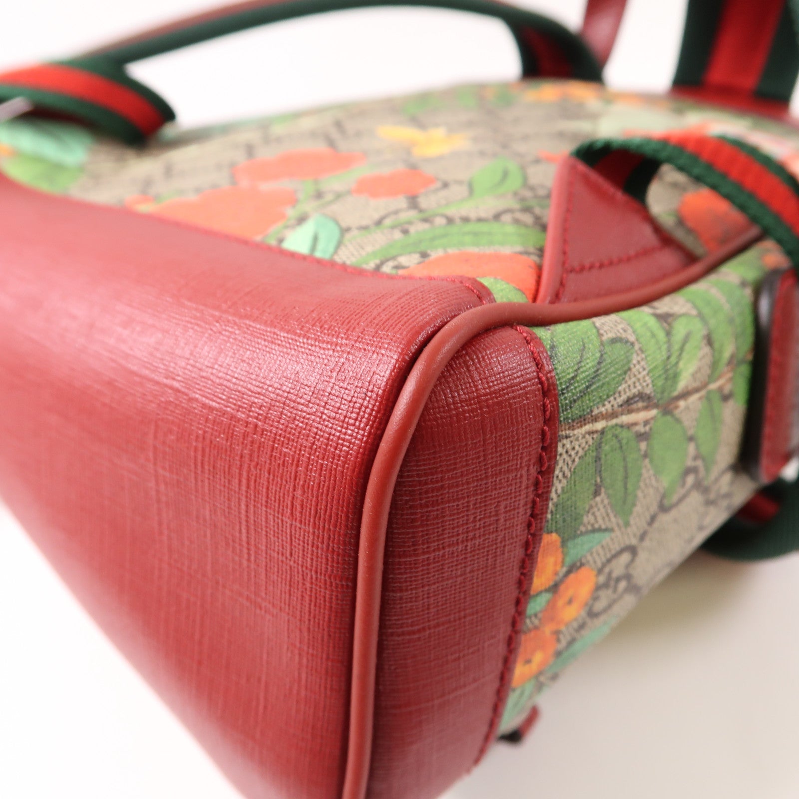 GUCCI 塗層帆布Backpack銀扣背包