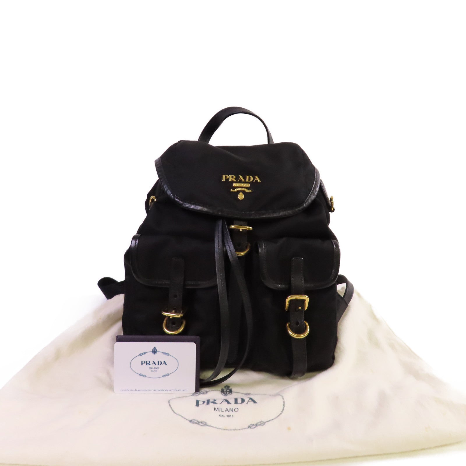PRADA 尼龍Small Re-Nylon Backpack金扣背包黑色