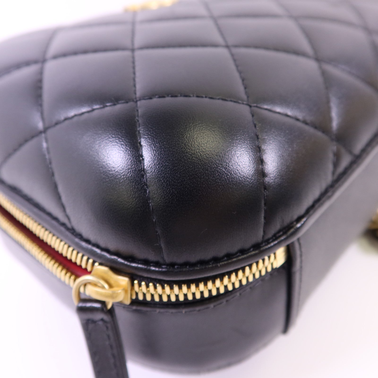 CHANEL 牛皮皮革CC Bubble Top Handle Vanity Case金扣手挽肩背兩用袋