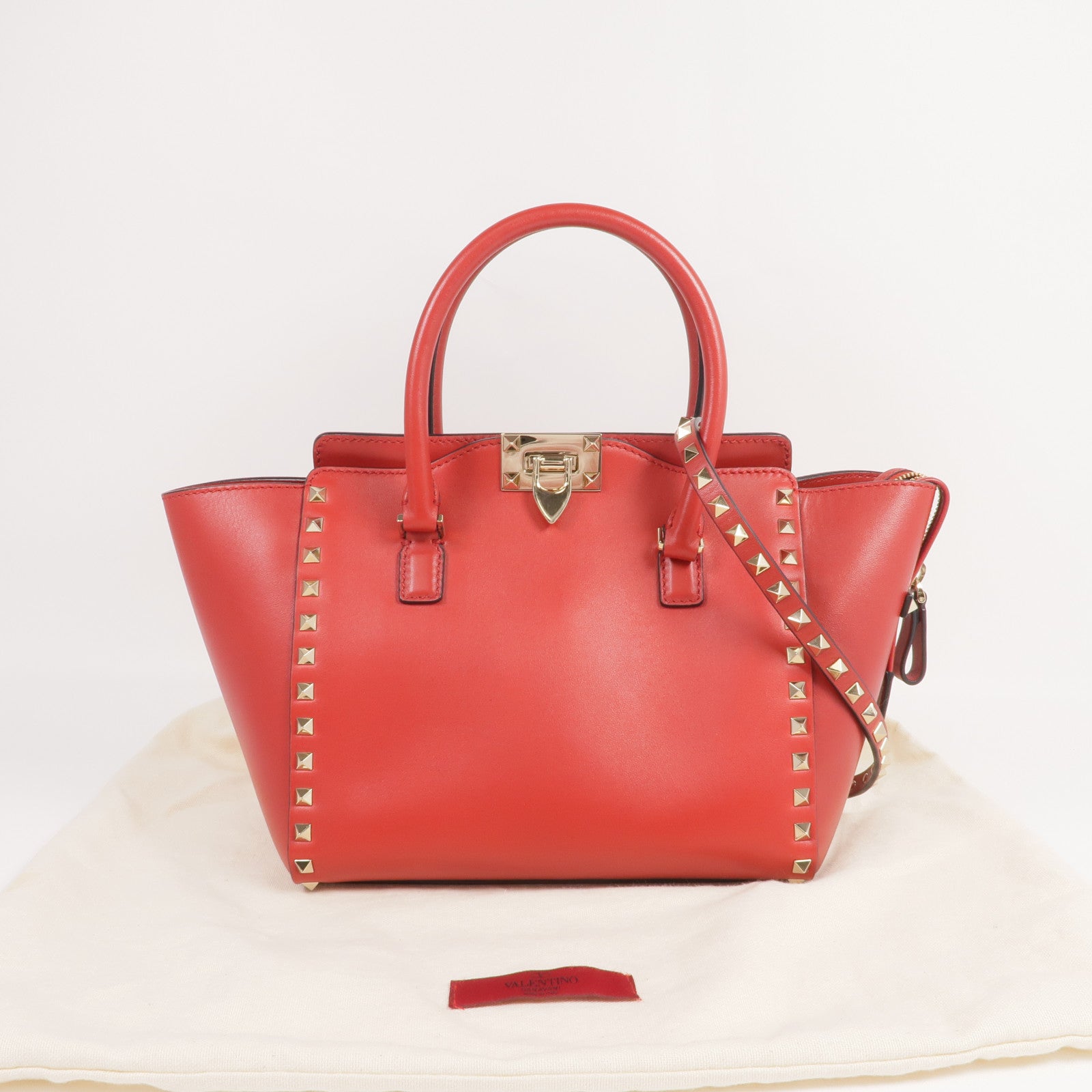 Valentino 牛皮皮革2way Shoulder Bag金扣手挽肩背兩用袋