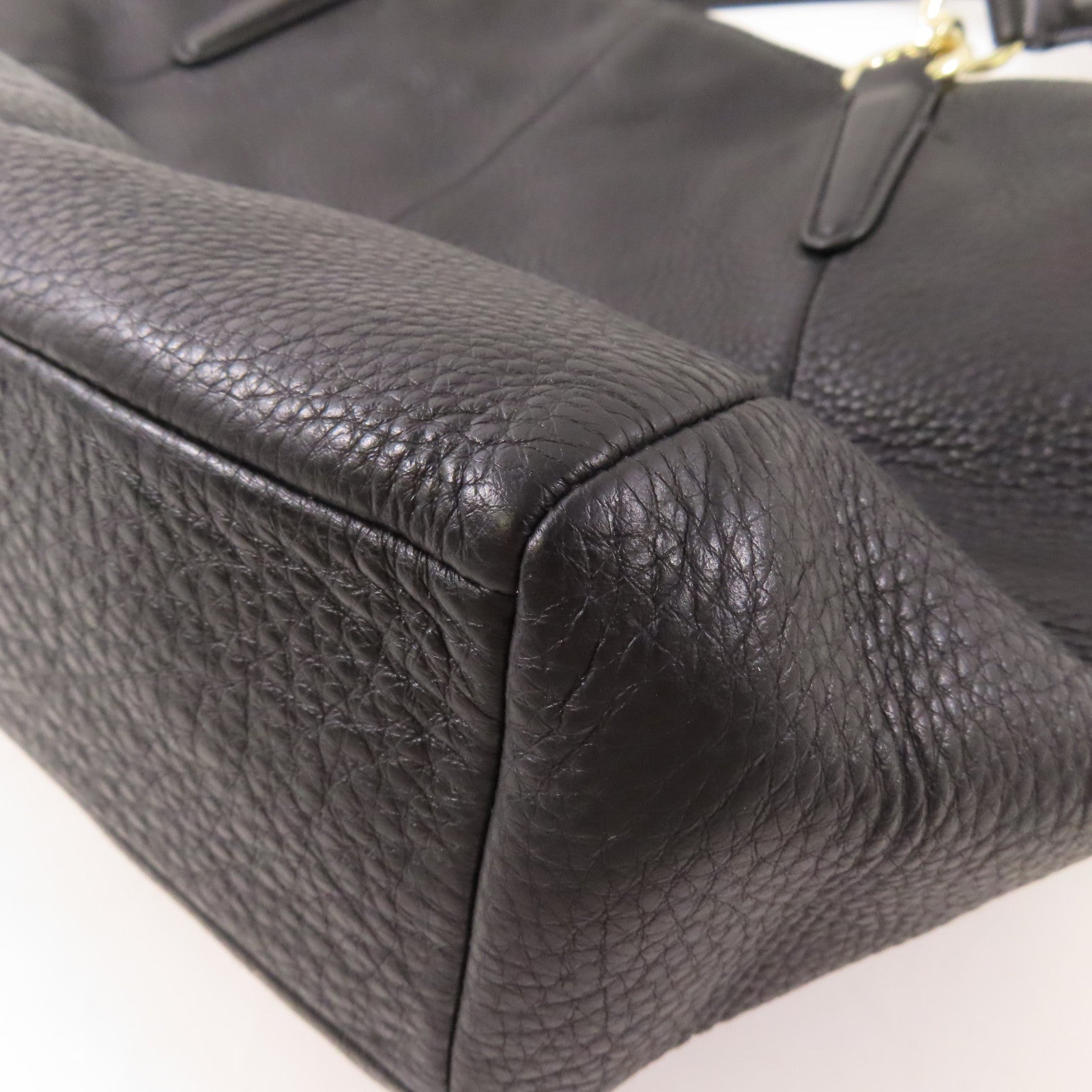 COACH 牛皮皮革Handbag金扣手挽袋