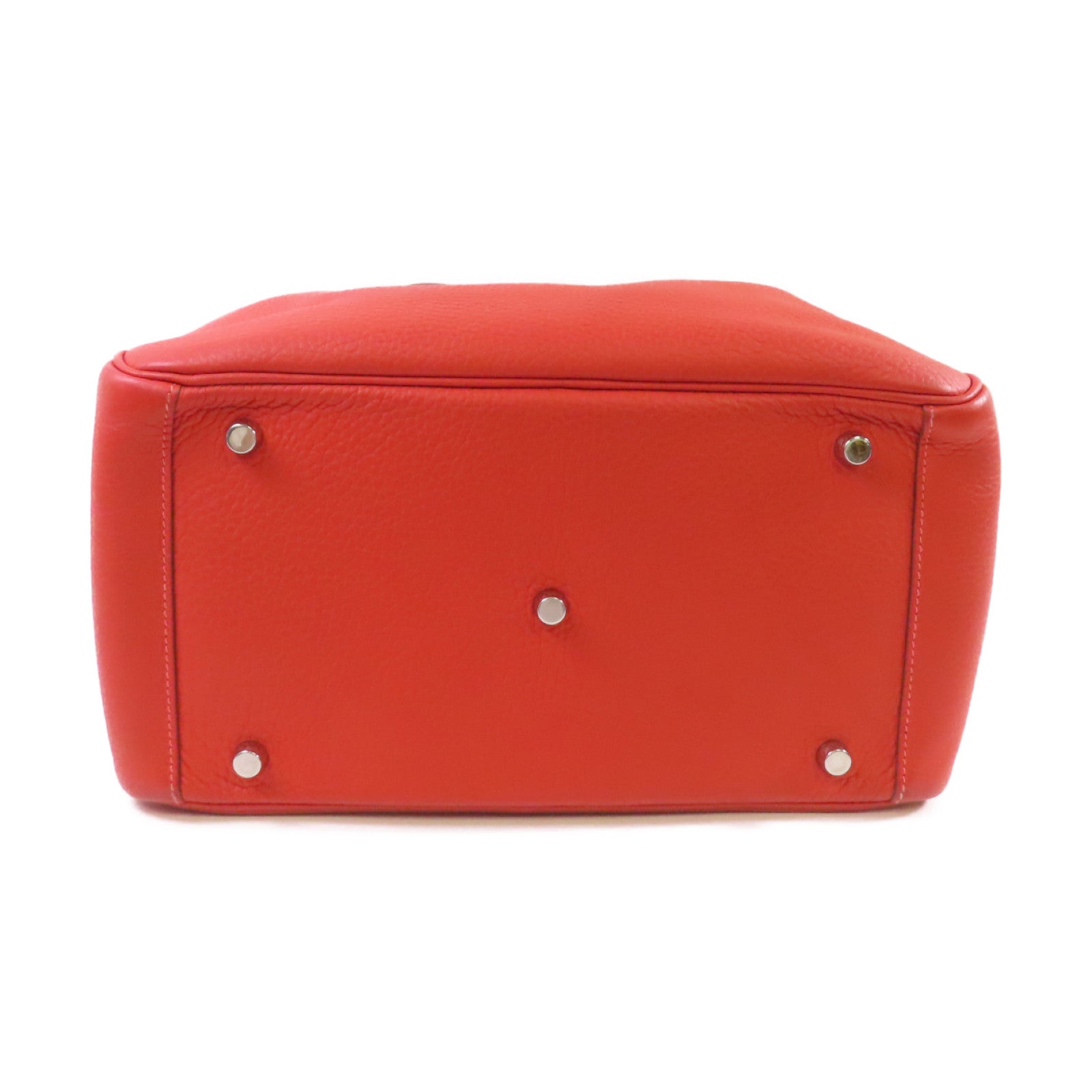 HERMES Clemence皮革Lindy 30 Shoulder Bag銀扣肩背袋9M Sanguine三文魚紅色/2R Rouge Pivoine牡丹紅色