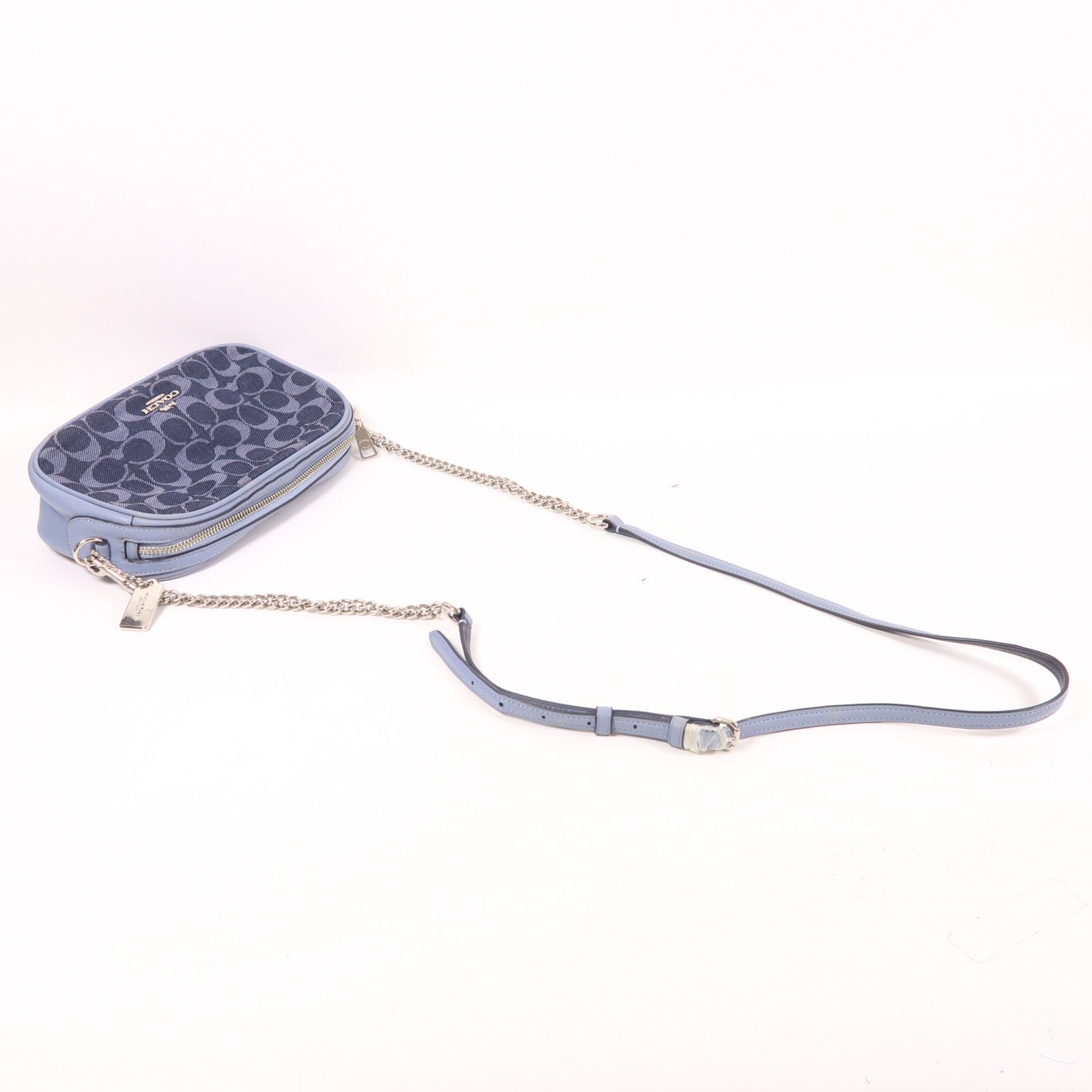 COACH 帆布Shoulder Bag銀扣肩背袋