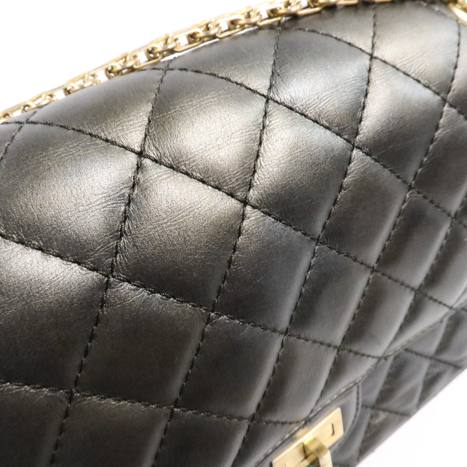 CHANEL 牛皮皮革2.55 Large鏈帶肩背袋