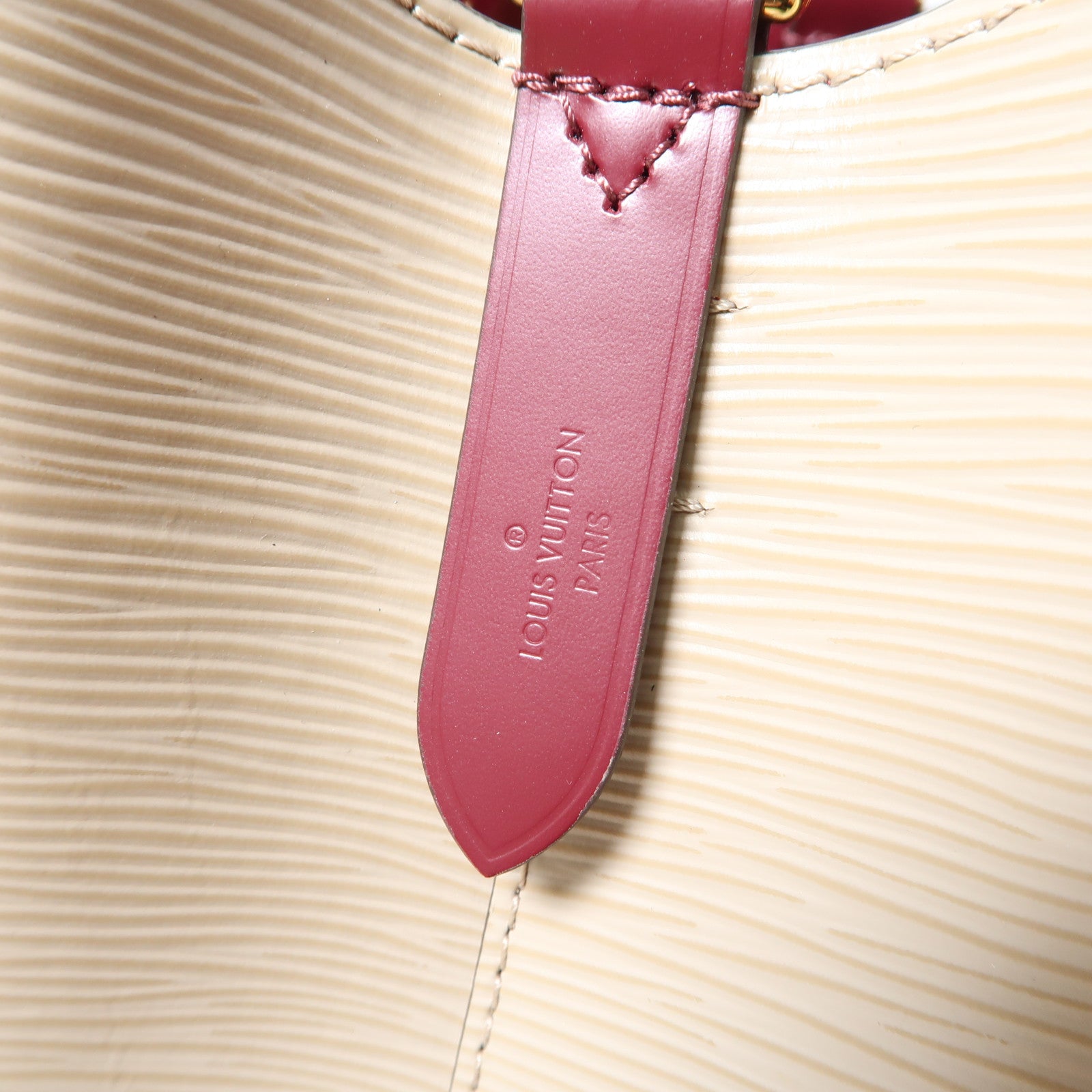 LOUIS VUITTON Epi NeoNoe BB金扣手挽肩背兩用袋米色/紅色
