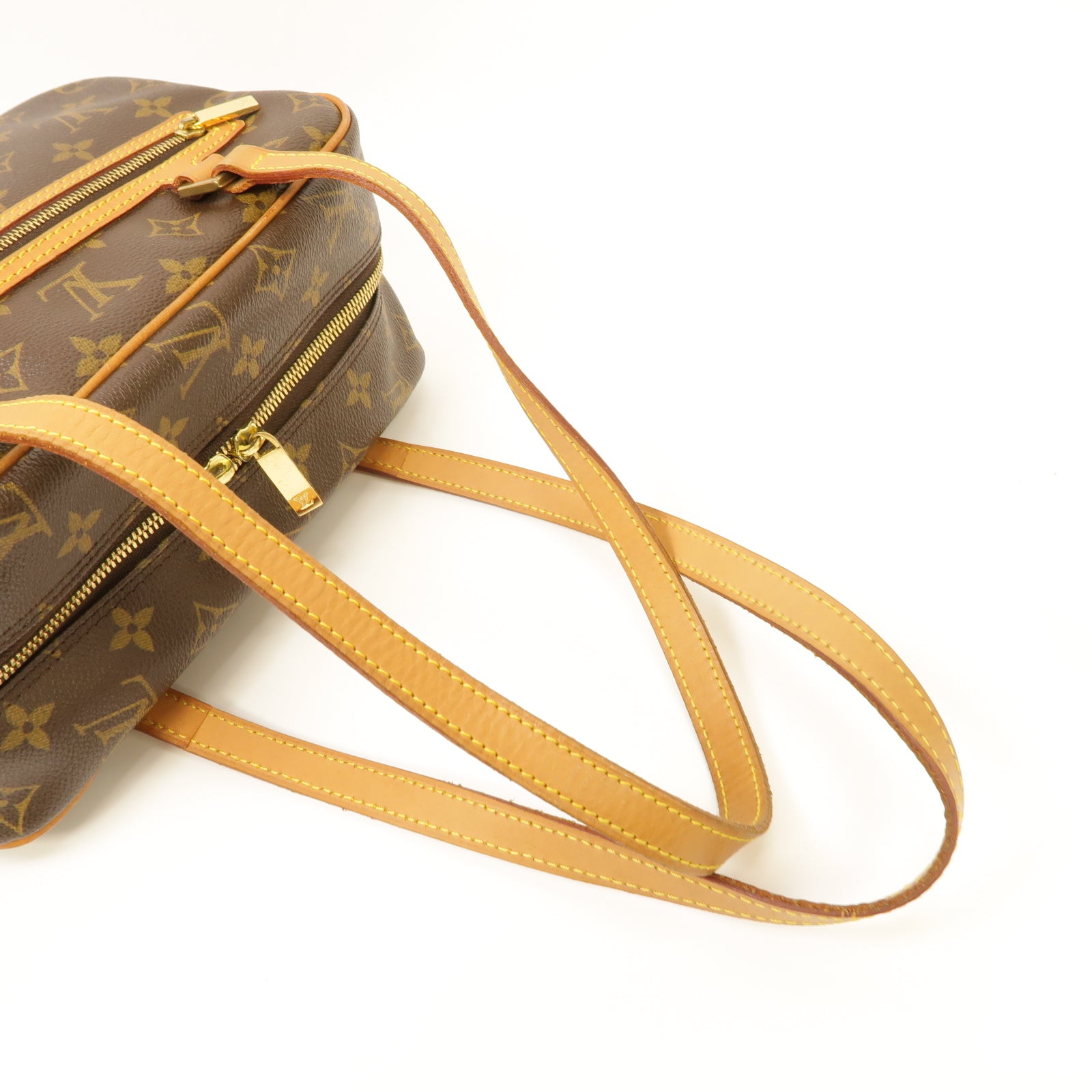 LOUIS VUITTON Monogram Cite MM金扣肩背袋棕色