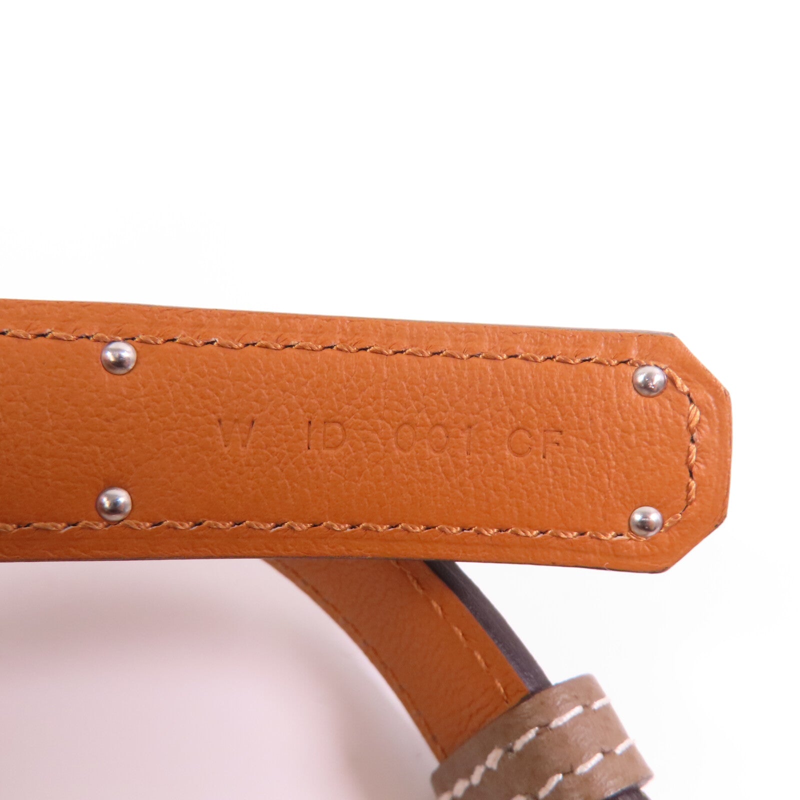 HERMES Epsom皮革Kelly Belt銀扣皮帶Etoupe