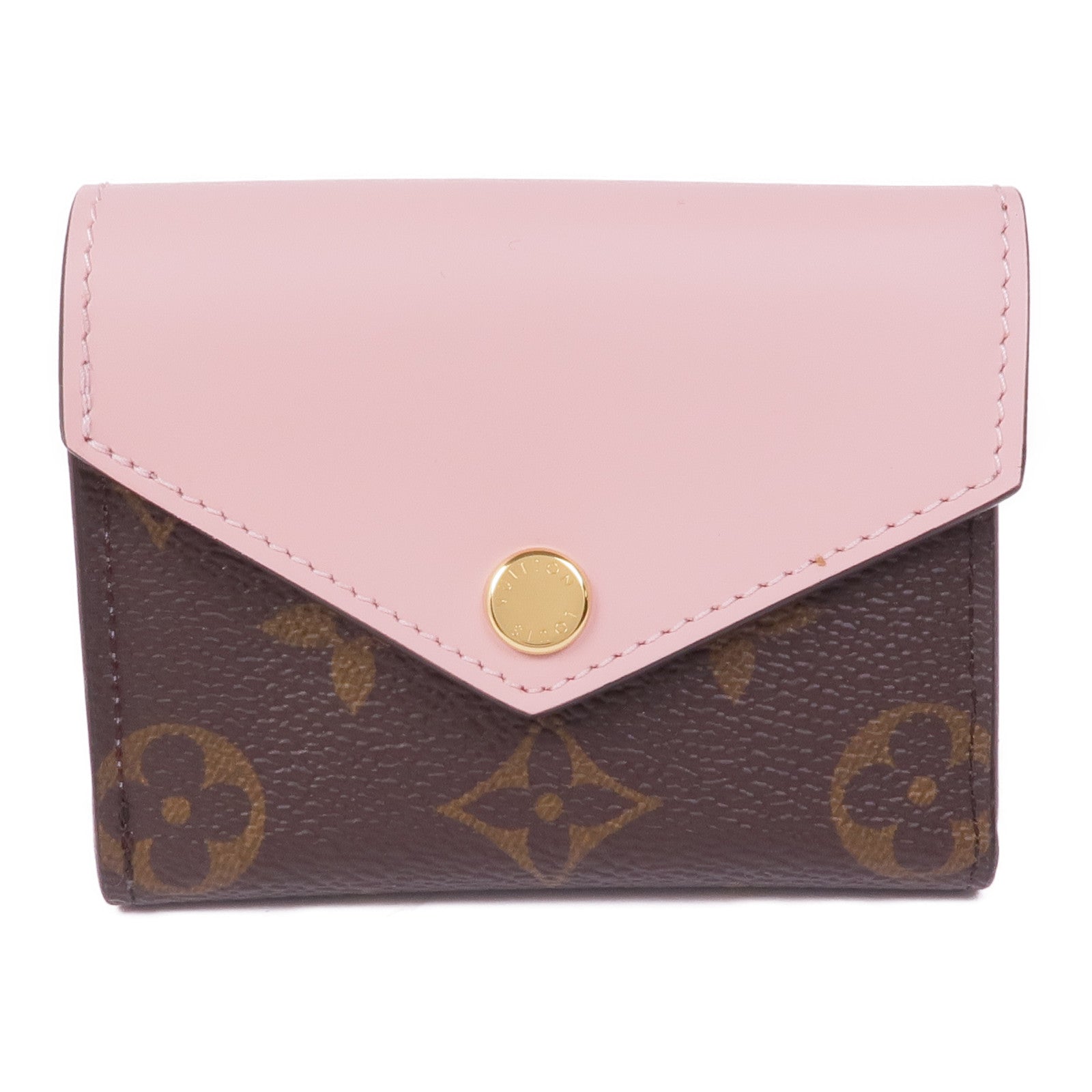 LOUIS VUITTON Monogram/皮革Zoe Wallet金扣錢包