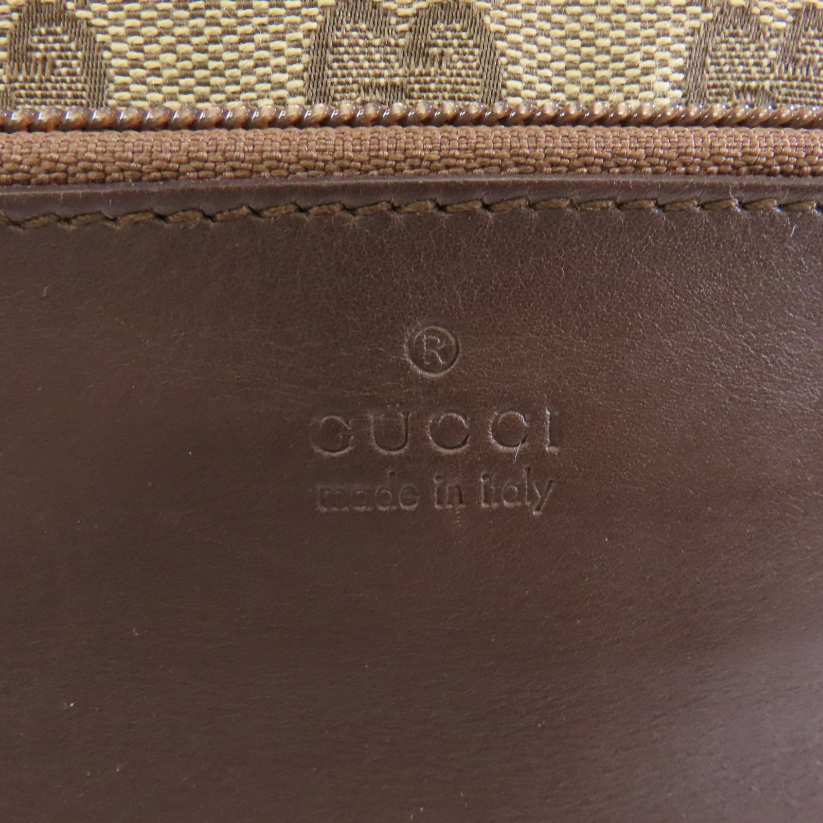 GUCCI 帆布Tote Bag銀扣手挽袋棕色