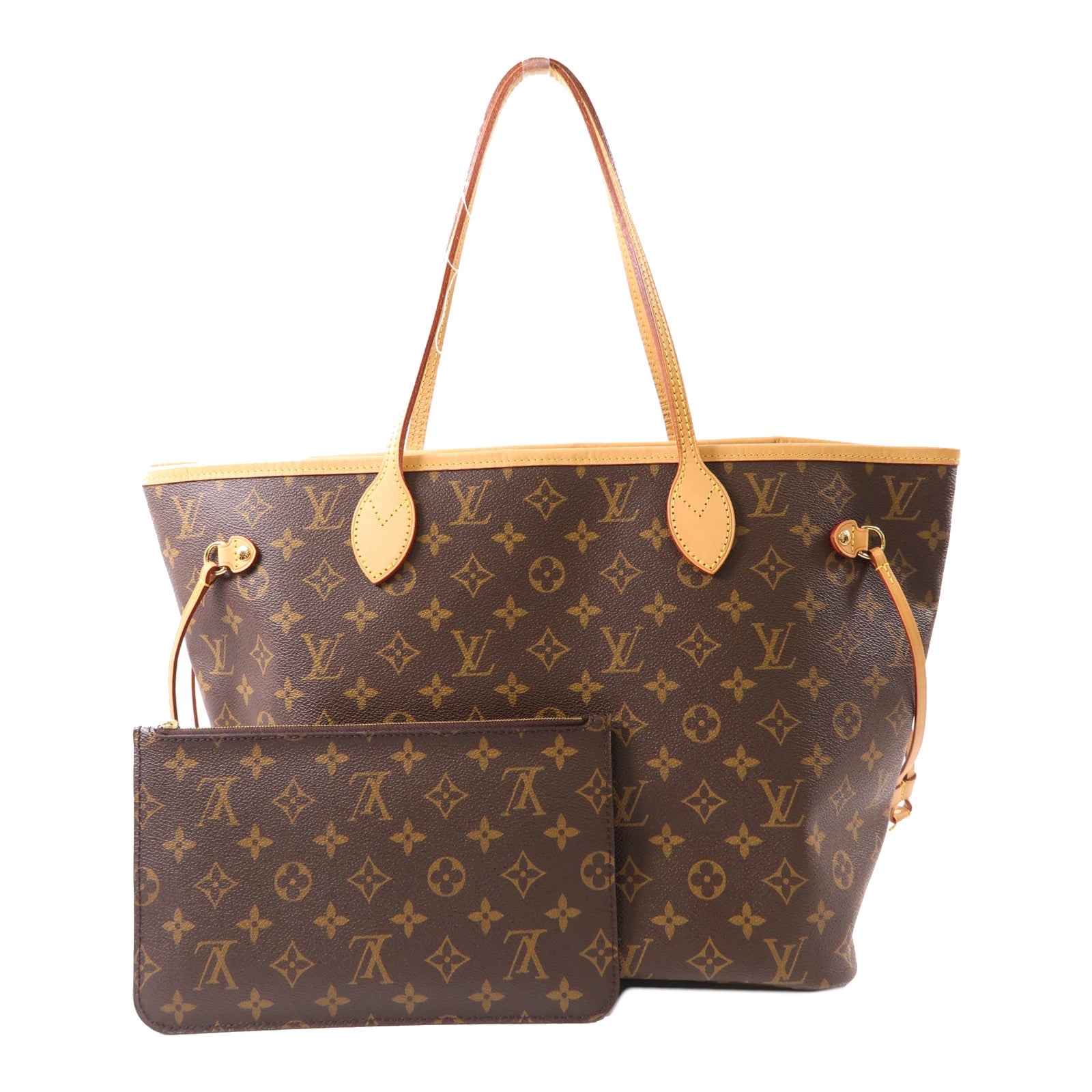 LOUIS VUITTON Monogram Neverfull MM金扣肩背袋手挽袋