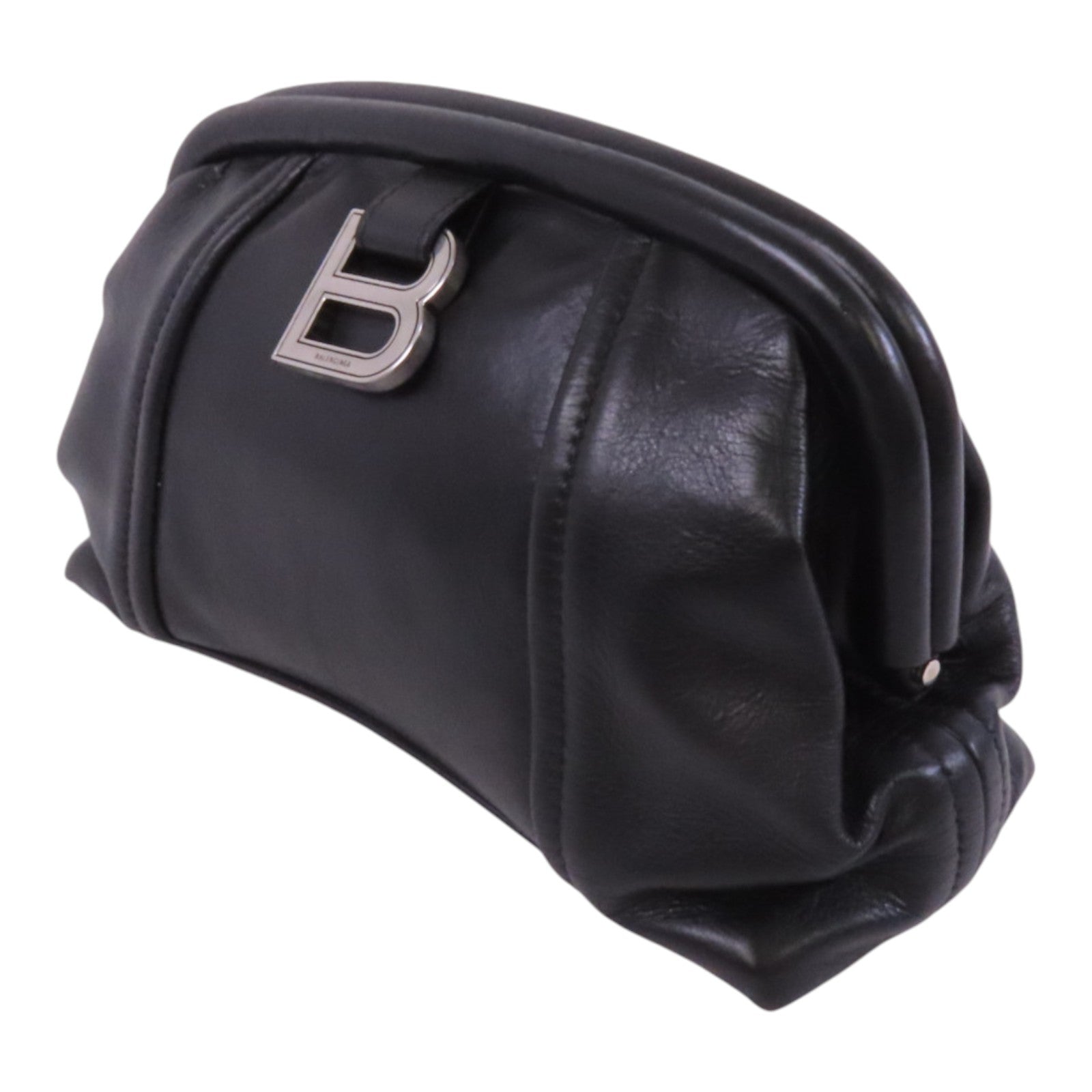 BALENCIAGA 牛皮皮革Clutch銀扣手拿包