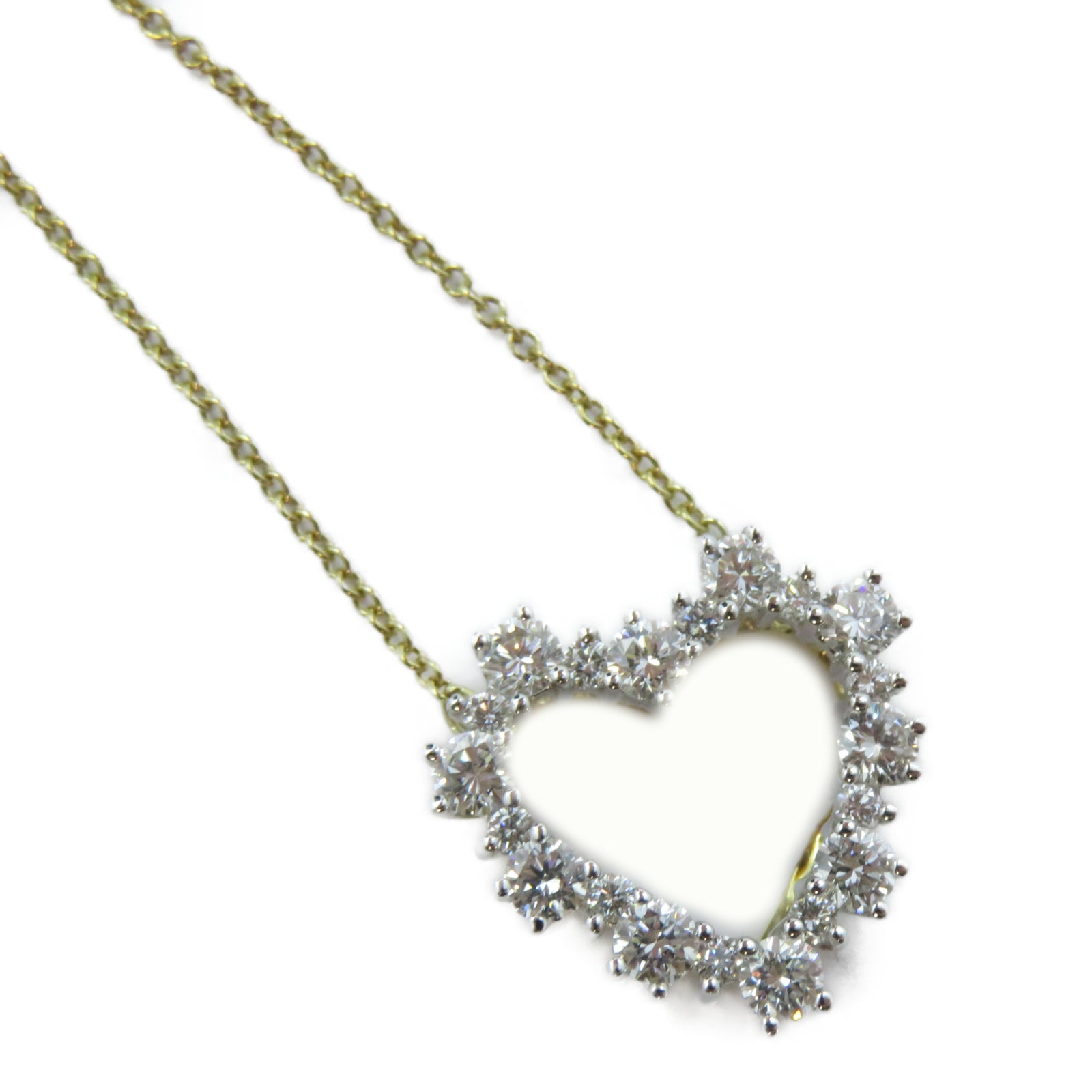 TIFFANY＆CO 18K黃金Heart Diamond Neckalce鑽石項鍊