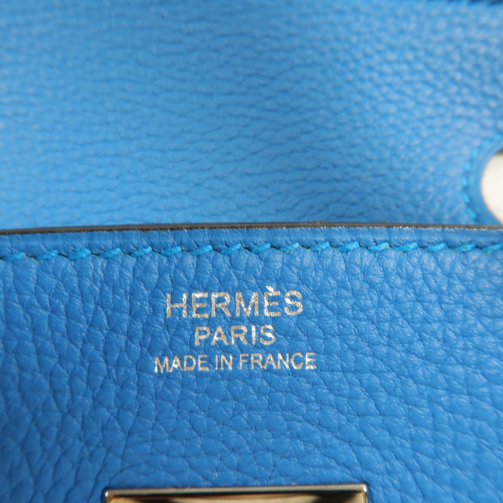 HERMES Clemence皮革Birkin 30手挽袋Bleu Izmir/Malachite