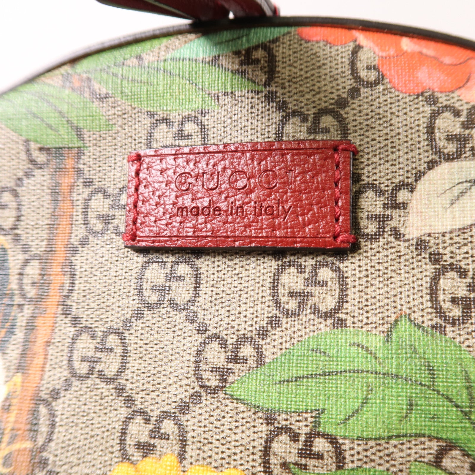 GUCCI 塗層帆布Backpack銀扣背包