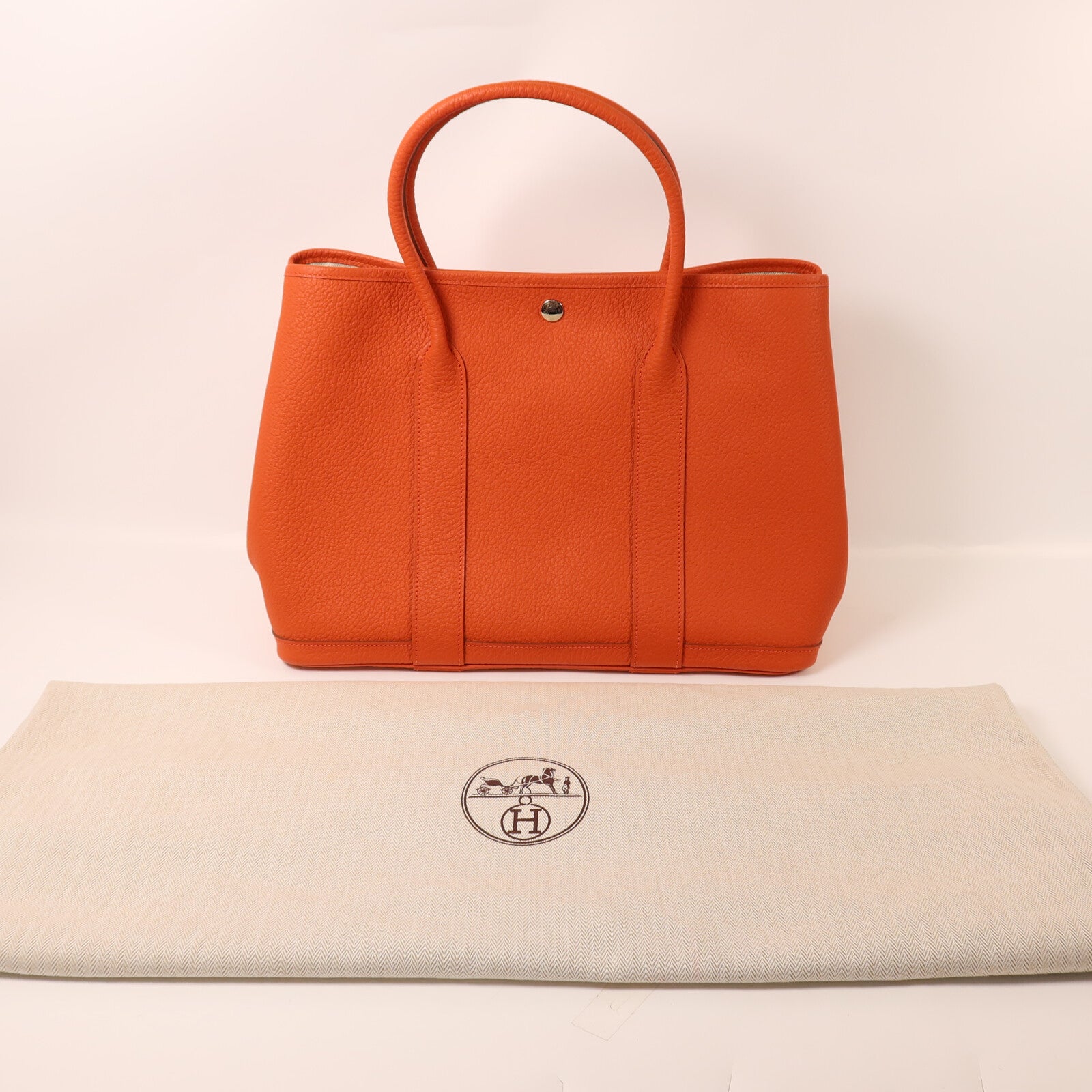 HERMES Negonda皮革Garden Party PM手挽袋Feu