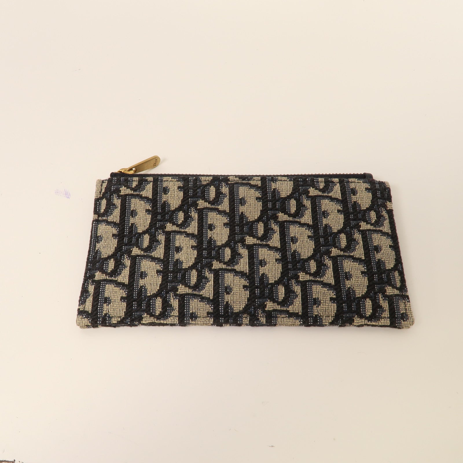 Dior 帆布Shoulder Bag金扣鏈帶肩背袋藍色/米色