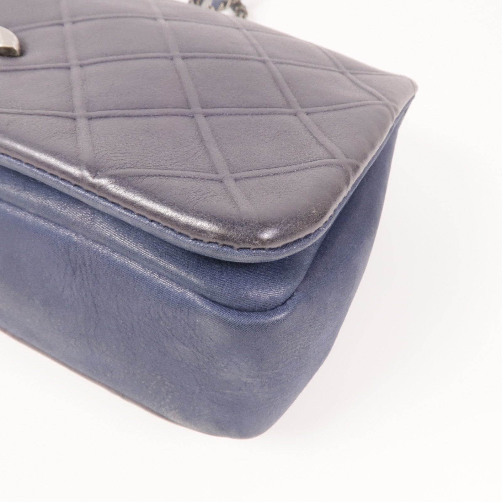 CHANEL 牛皮皮革Chain Shoulder Bag銀扣鏈帶肩背袋