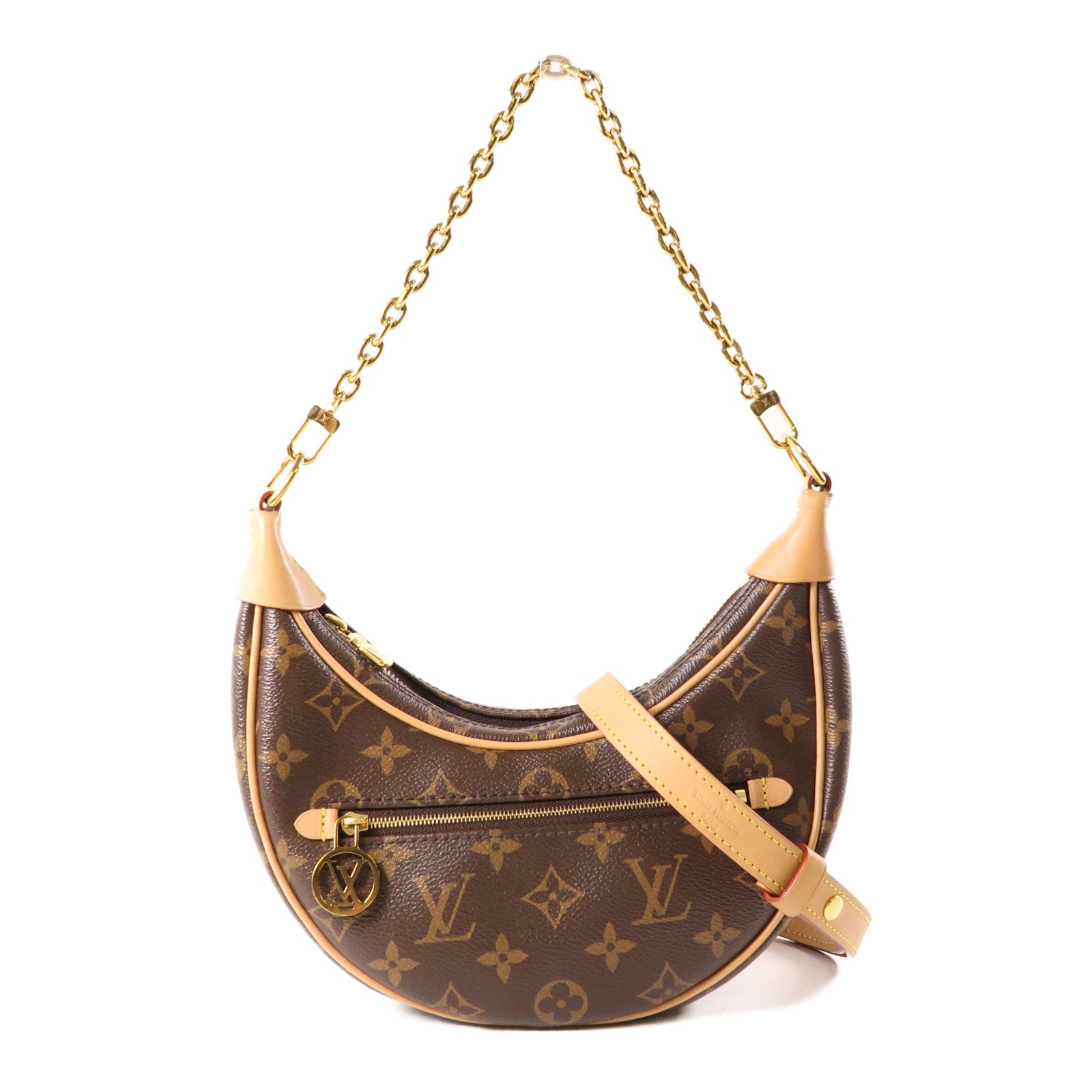 LOUIS VUITTON Monogram Loop金扣肩背袋棕色