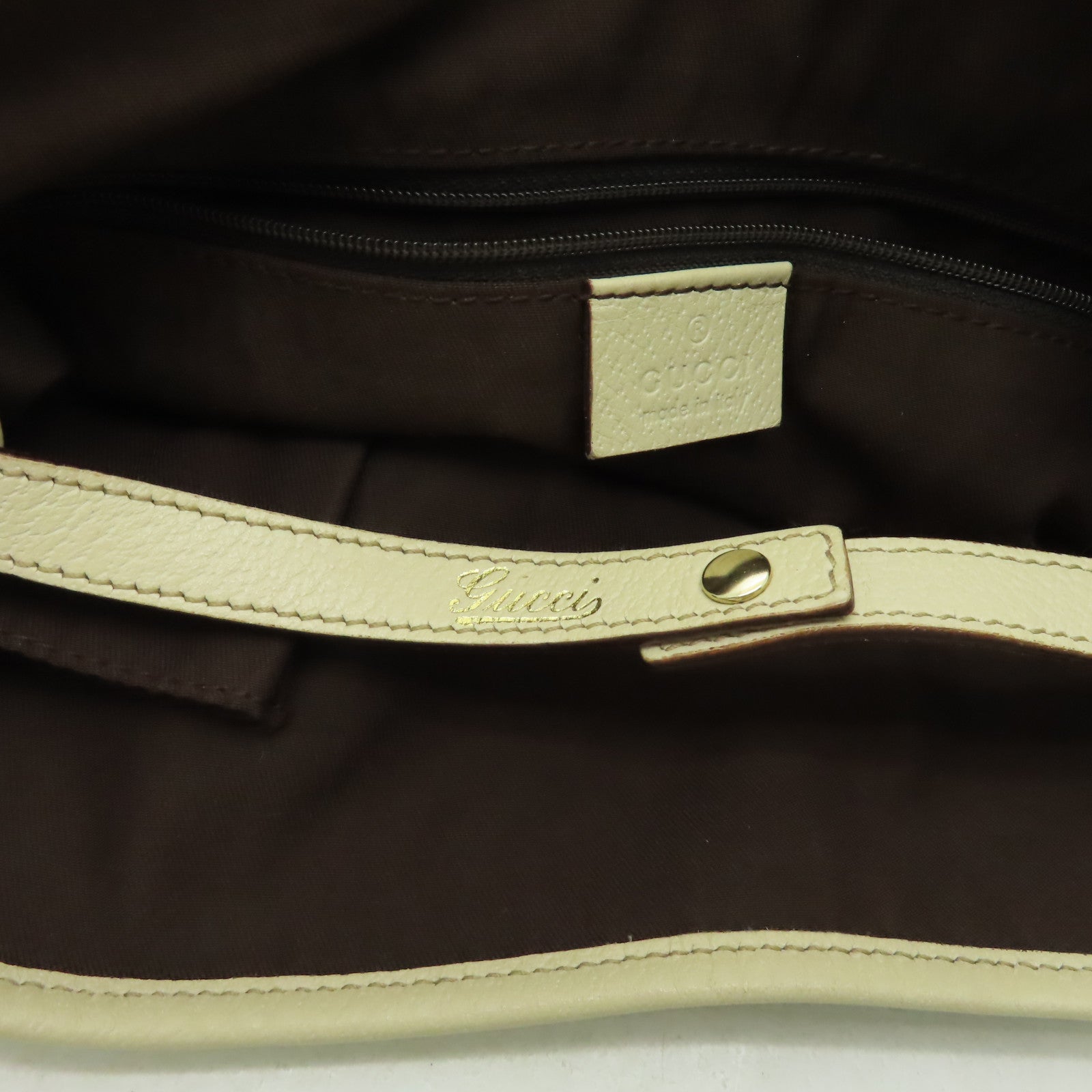 GUCCI 【激減優惠】帆布Shoulder Bag金扣肩背袋啡色
