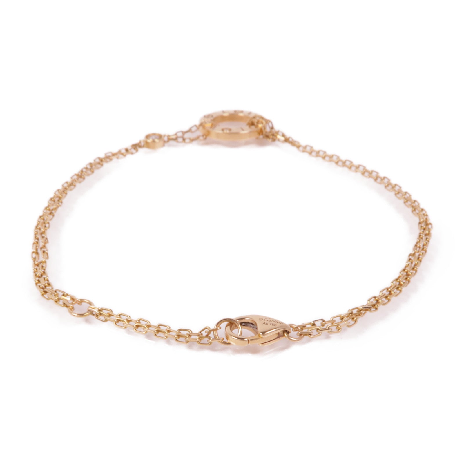 CARTIER 18K玫瑰金Love Bracelet鑽石手鏈