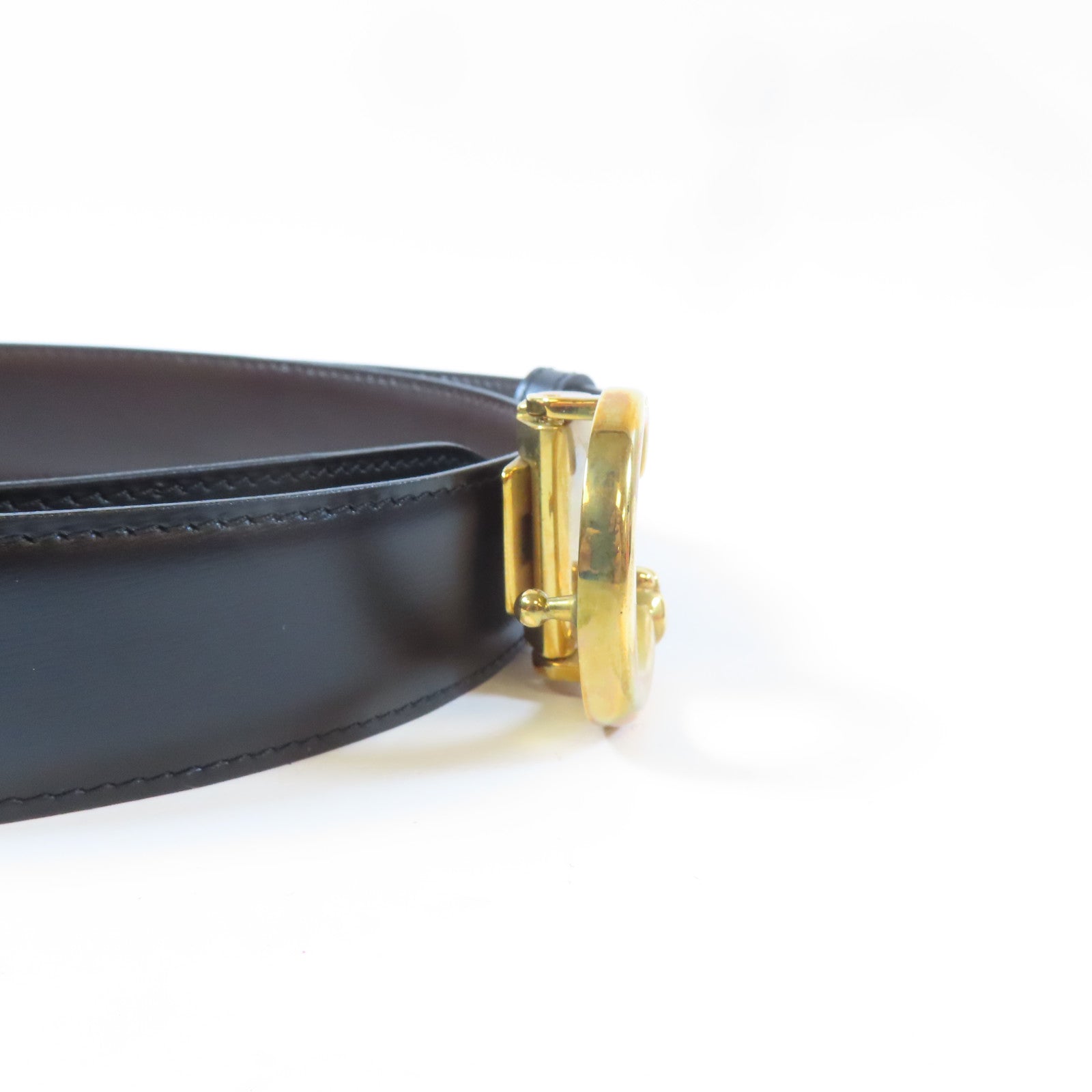 CARTIER 牛皮皮革Belt金扣皮帶黑色