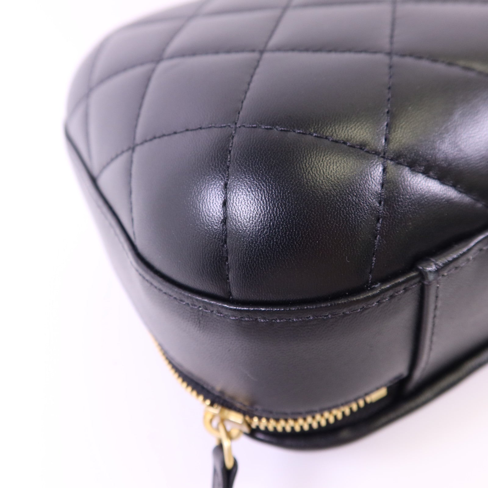 CHANEL 牛皮皮革CC Bubble Top Handle Vanity Case金扣手挽肩背兩用袋