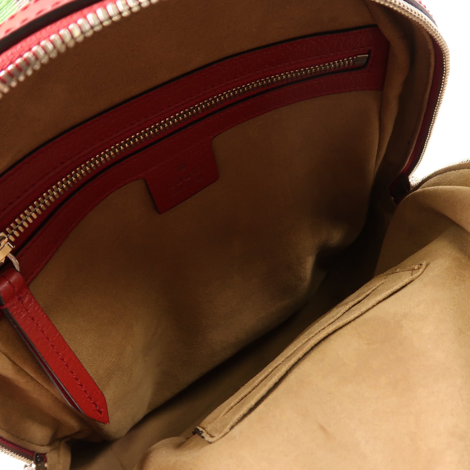 GUCCI 塗層帆布Backpack銀扣背包