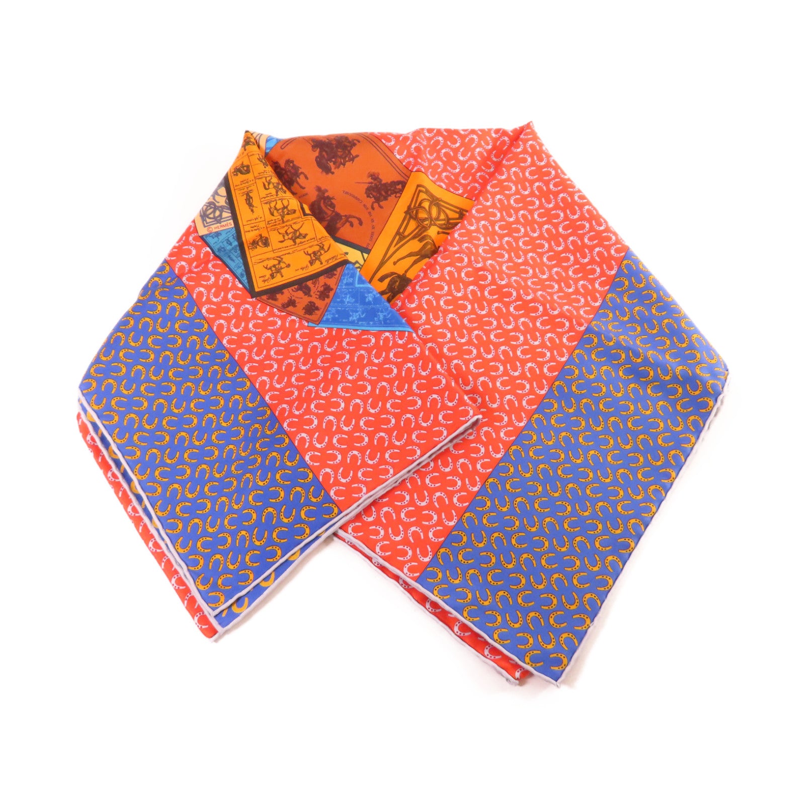 HERMES 絲質90x90 Scarf絲巾橙色/藍色/紅色/彩色