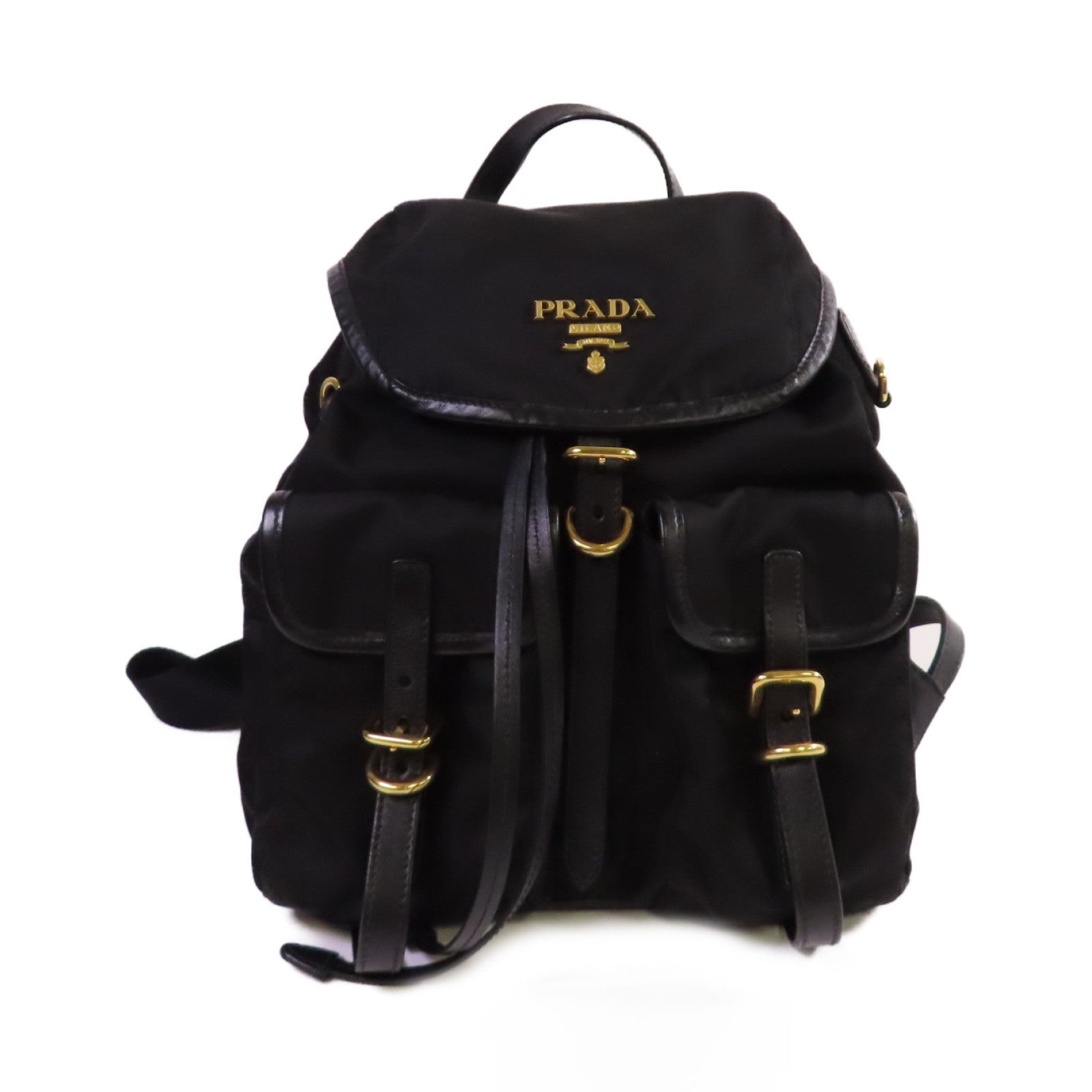 PRADA 尼龍Small Re-Nylon Backpack金扣背包黑色
