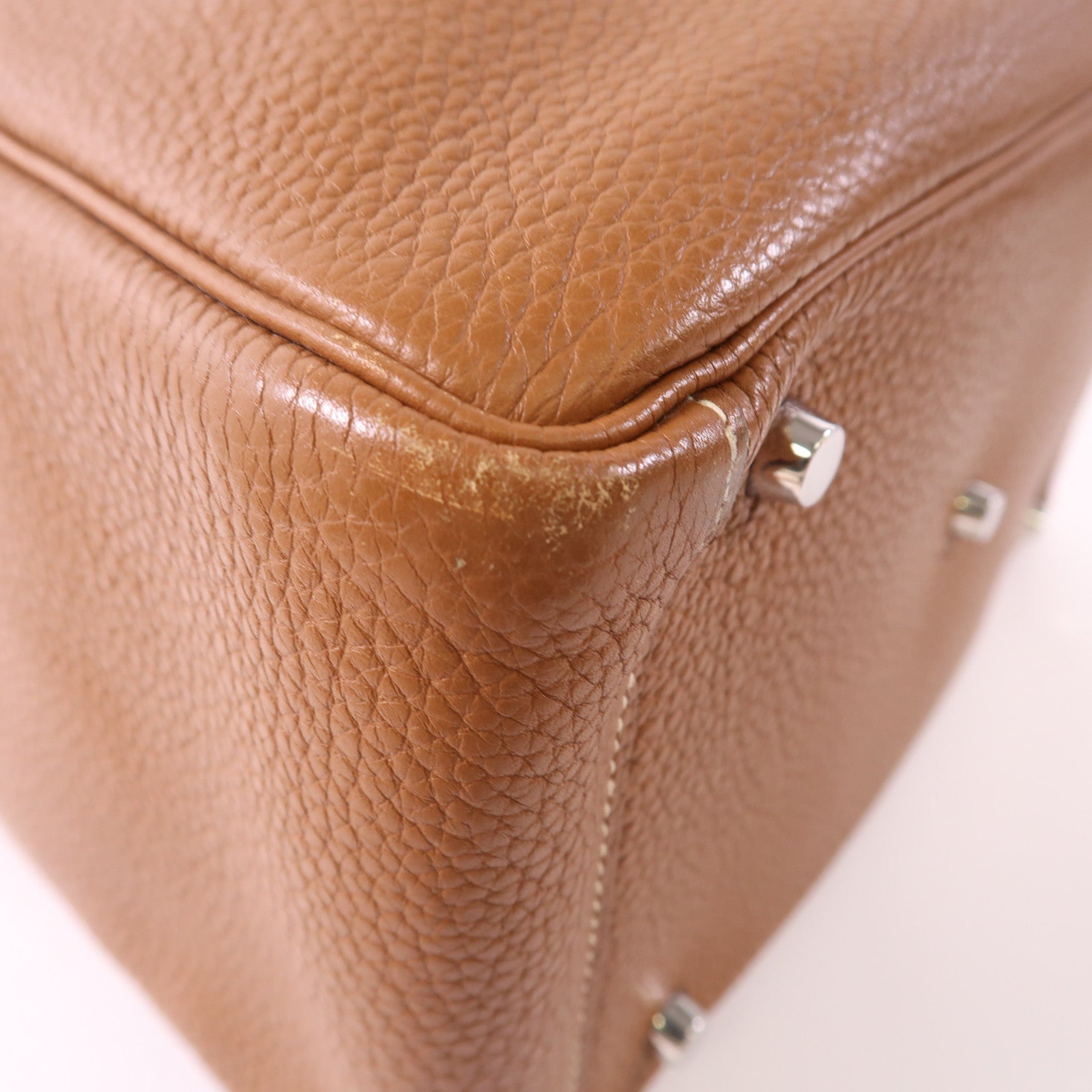 HERMES 【激減優惠】Clemence皮革Lindy 30銀扣手挽肩背兩用袋Gold