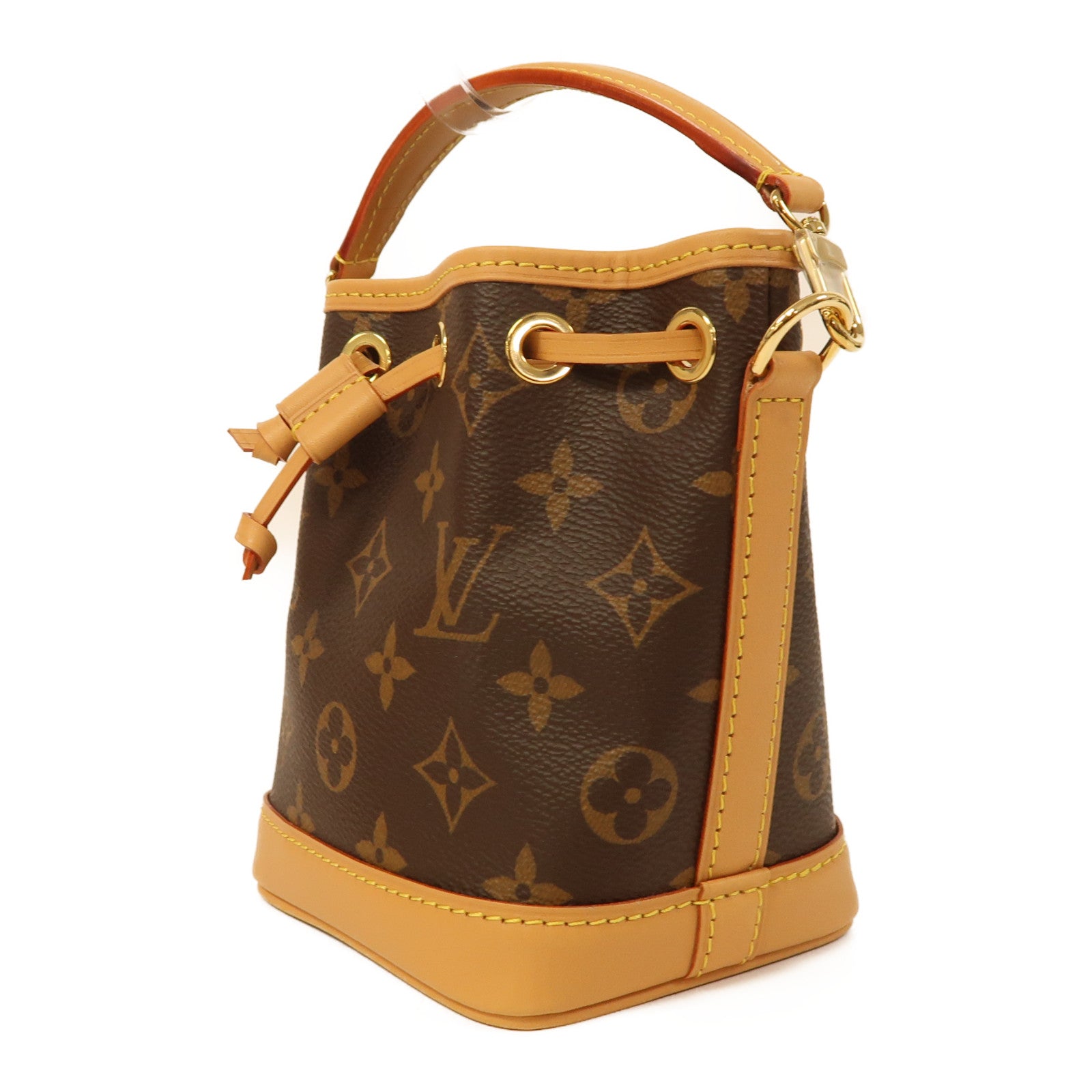 LOUIS VUITTON Monogram Nano Noe金扣手挽肩背兩用袋啡色